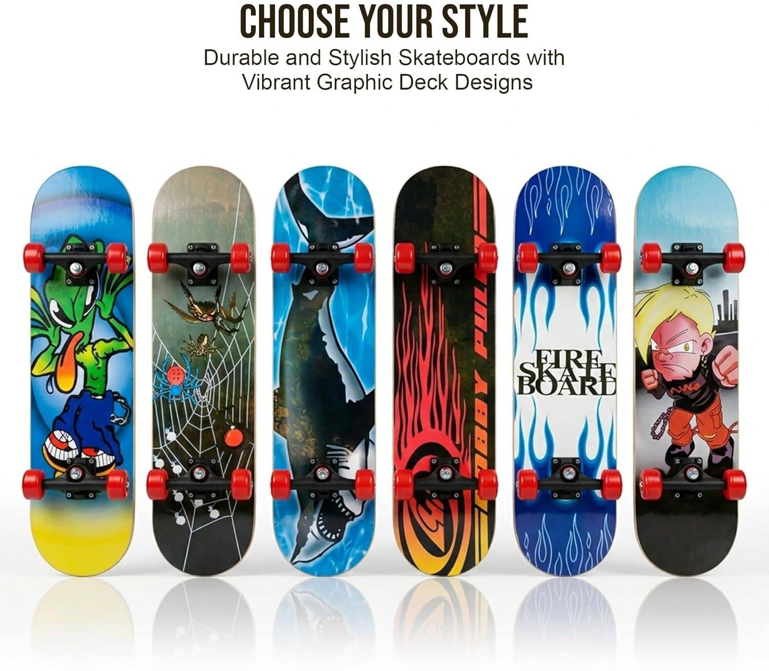 ZHOOSH Double Kick Concave Skate Board 5.5 cm x 23 cm Skateboard