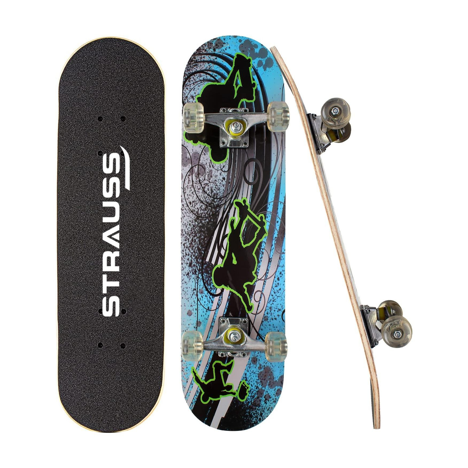 Image of Strauss Bronx BT Skateboard | Skate Boards For Boys | Skateboards For Kids & Teens 8 inch x 31 inch Skateboard