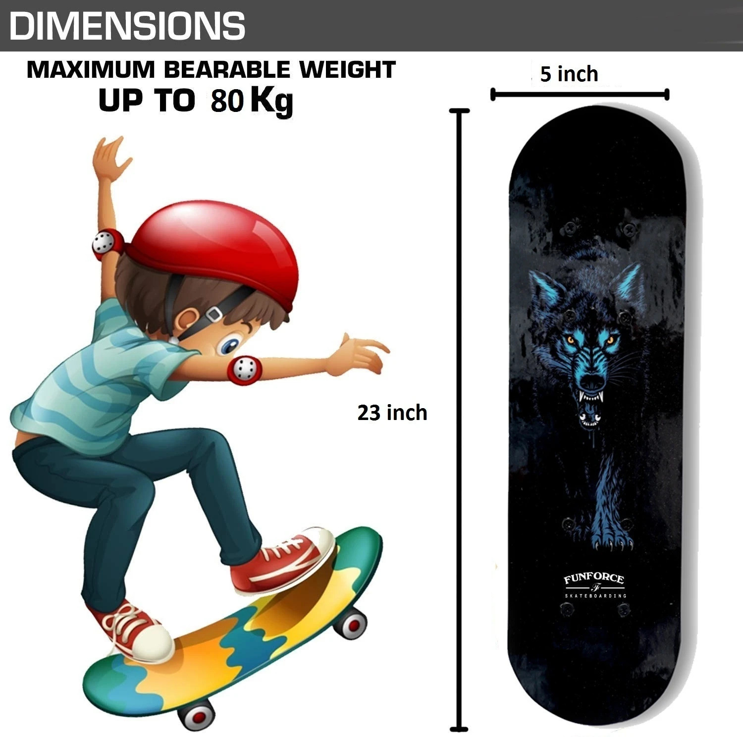Image of eVocative fox 6 inch x 24 inch Skateboard