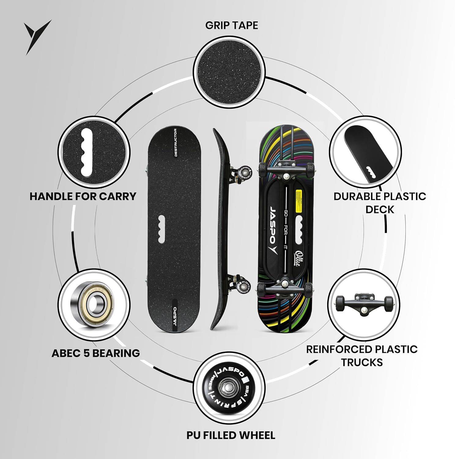 Jaspo Hurricane Ollie 31 inch Skateboard - Image 3