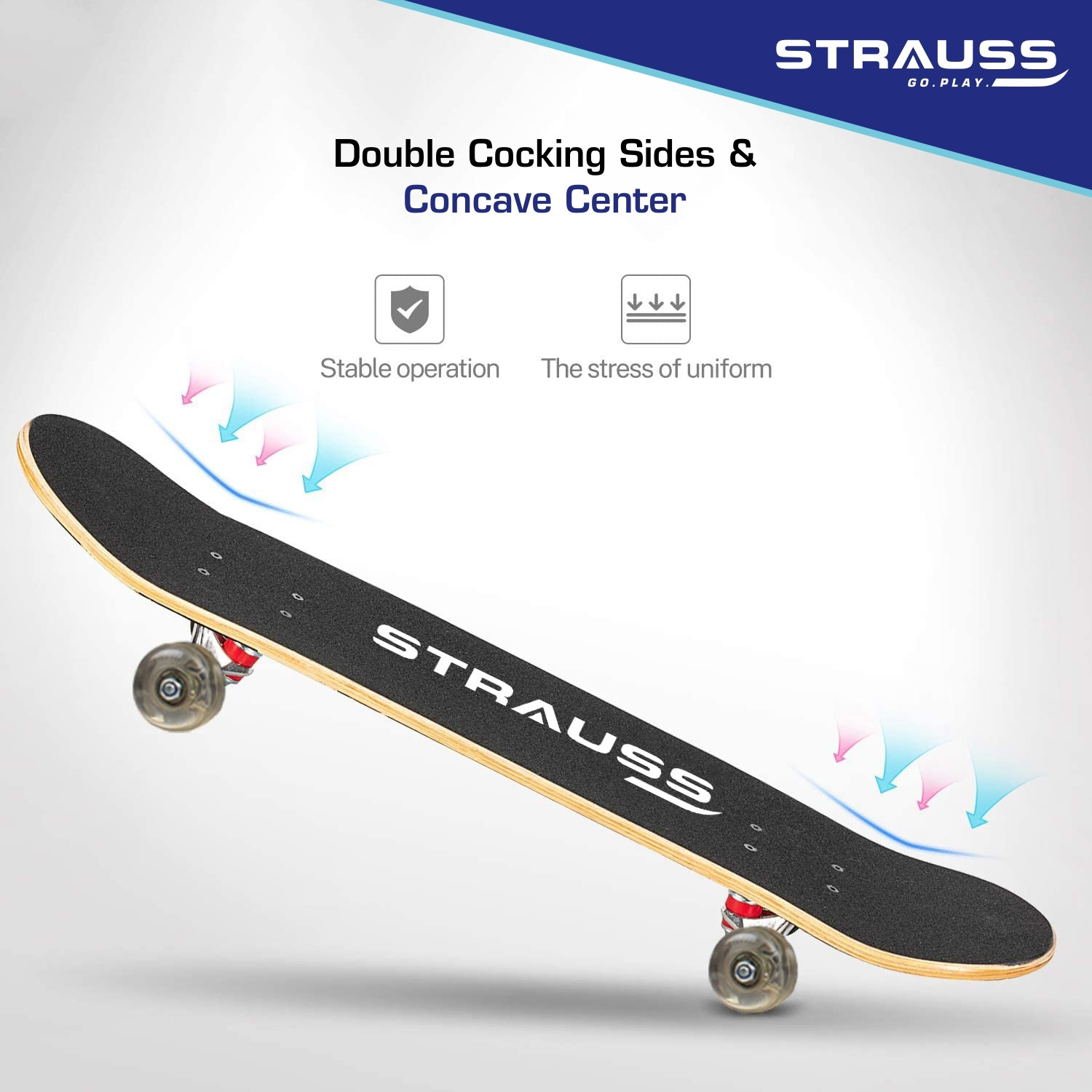 Image of Strauss Bronx BT Skateboard | Skate Boards For Boys | Skateboards For Kids & Teens 8 inch x 31 inch Skateboard