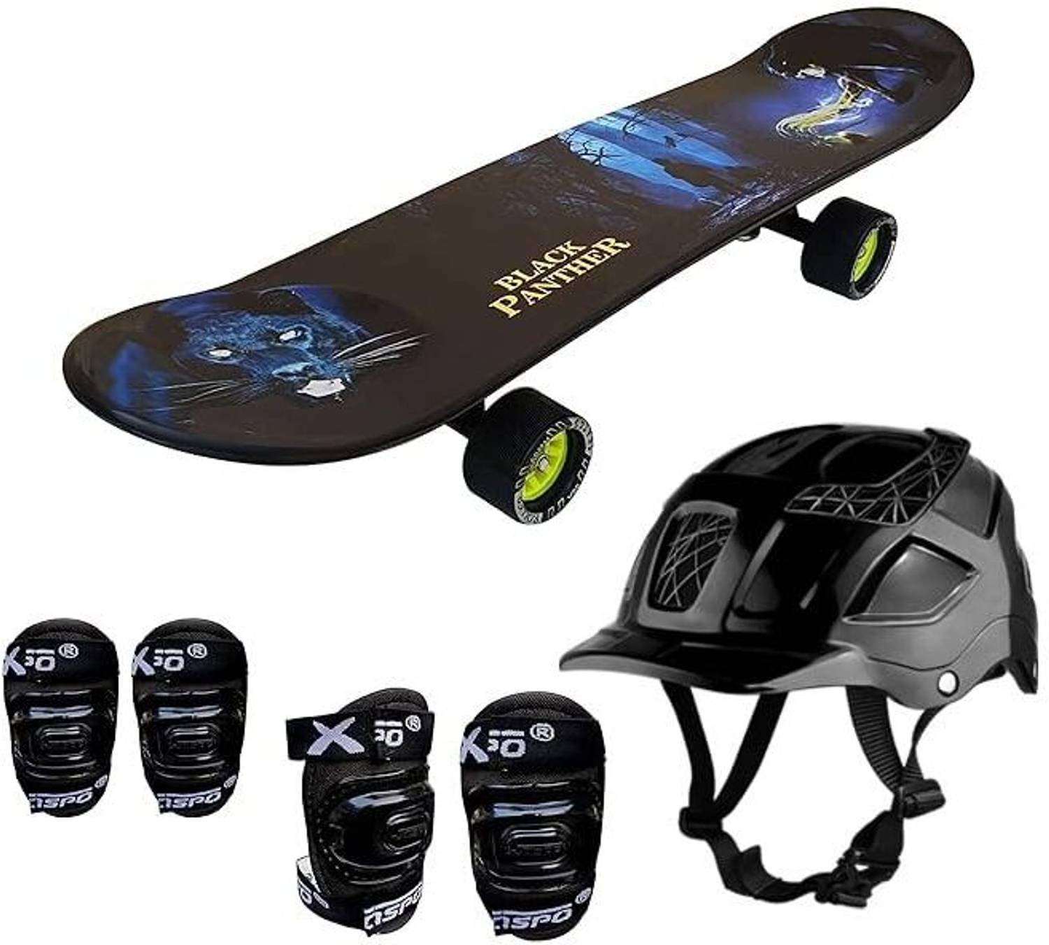 Jaspo Black-Panther Intact Fiber Composite Skateboard Combo - Image 1