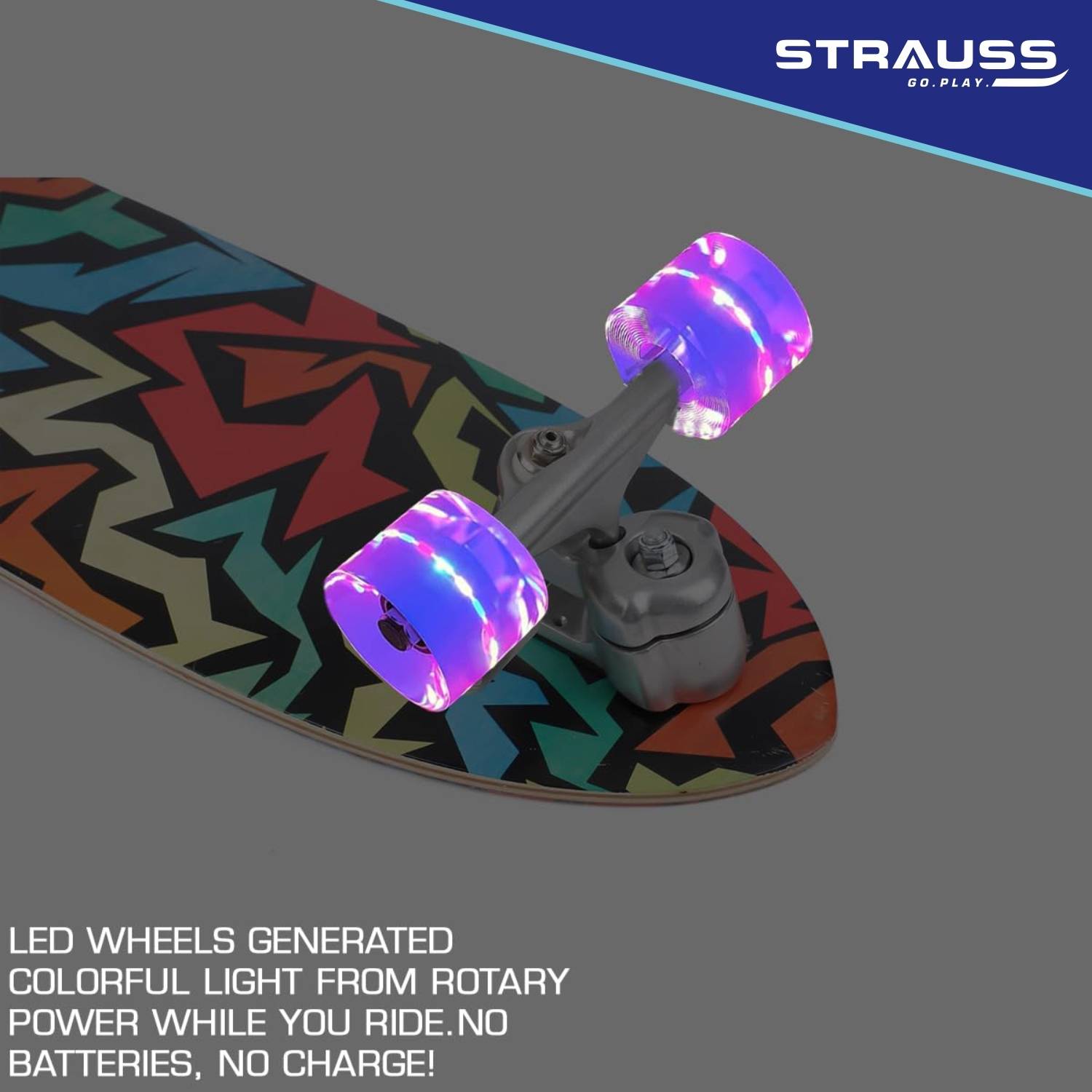 Hudora Longboard CRUIS Star Rosso/Blu 92x24 Cm – Tavola In Polipropilene Flessibile, Ruote 70x51 Mm 92A, Cuscinetti ABEC 7, Perfetto Per Cruising E Carving