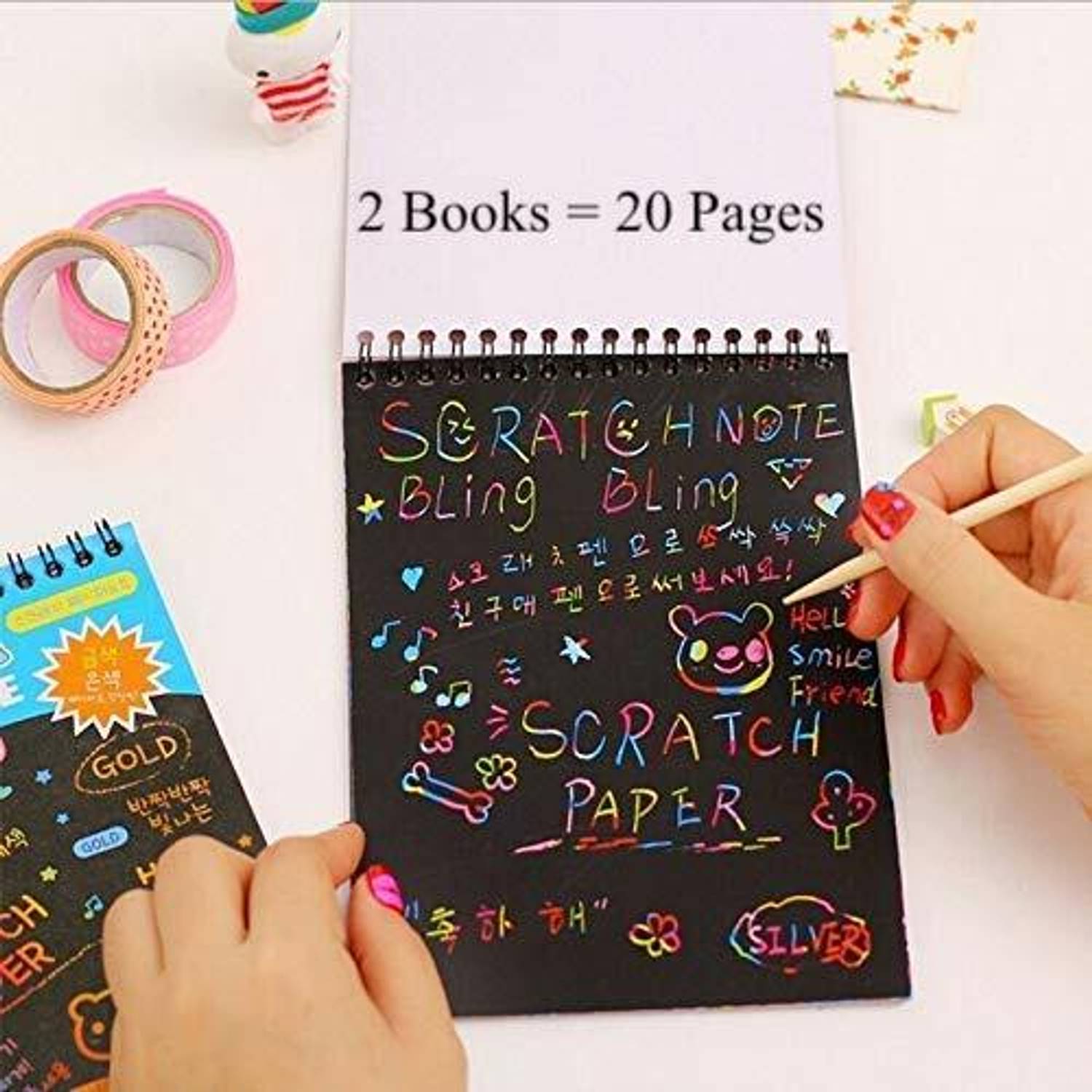 Anayatech kids rainbow scratch note book-pack of 4 Sketch Pad