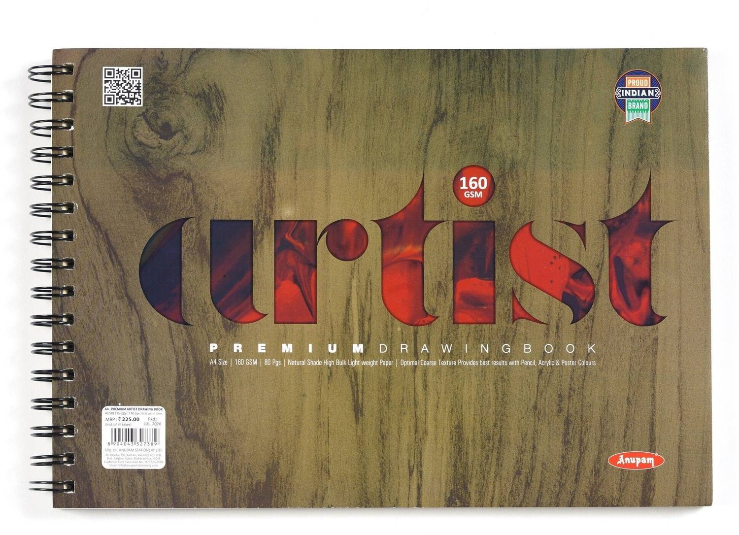 ANUPAM Premium Artist Drawing Book Pad A4 ,Acid-Free 80 Pages Sketch Pad