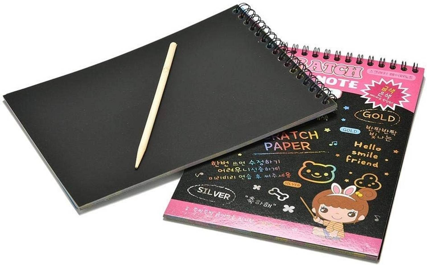 BM RETAIL A5 Size Small Rainbow Scratch 1 Book 10 Pages Note Pad for Kids Arts and Crafts Sketch Pad