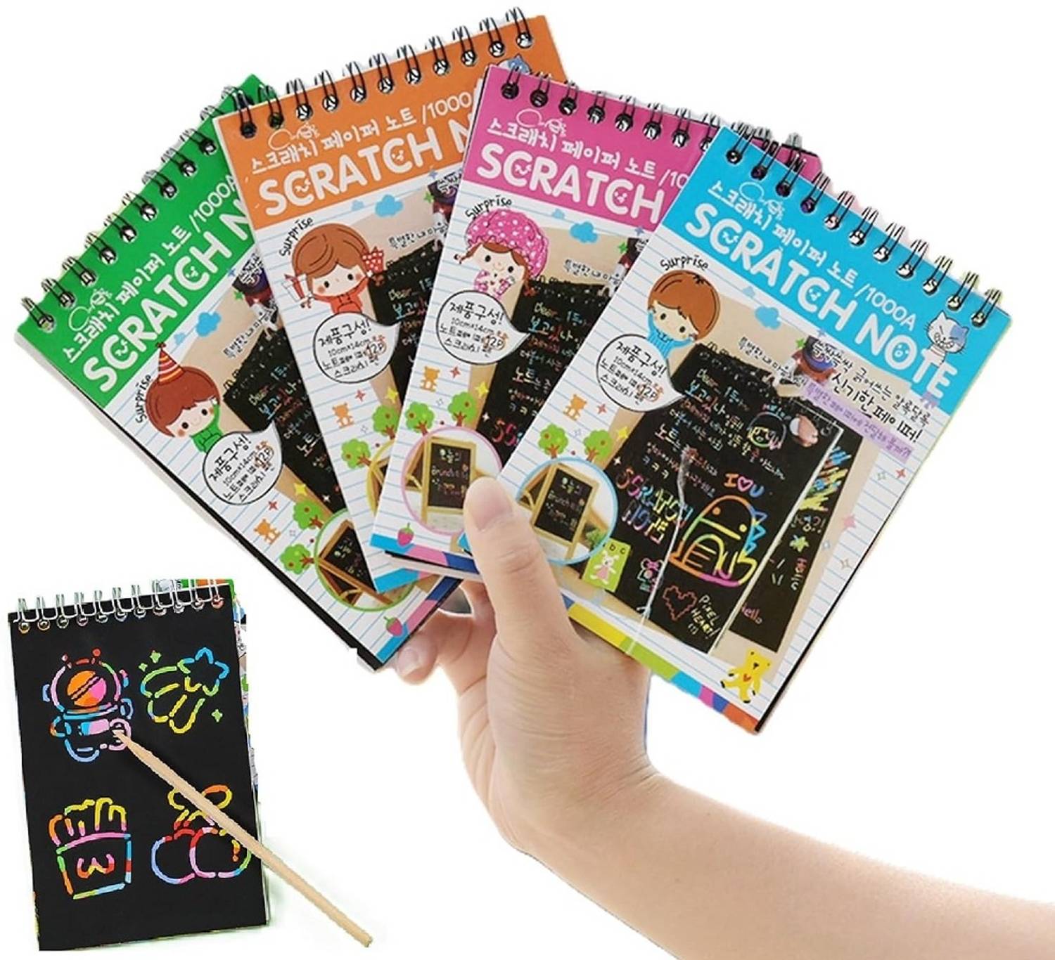 BM RETAIL A5 Drawing Book 40 Pages Rainbow Scratch Paper Notes Scratch Art Activity Books Sketch Pad