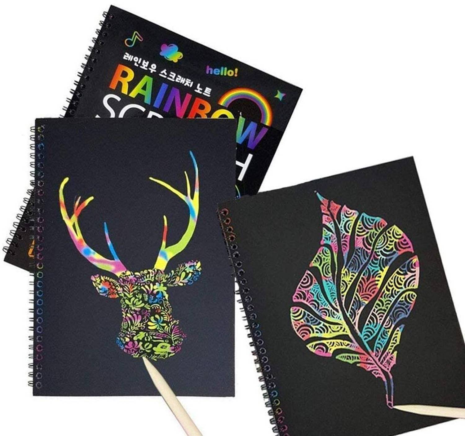 Prescent A4 Rainbow Art Scratch Pad, 20 Pages, Multicolor - Image 4