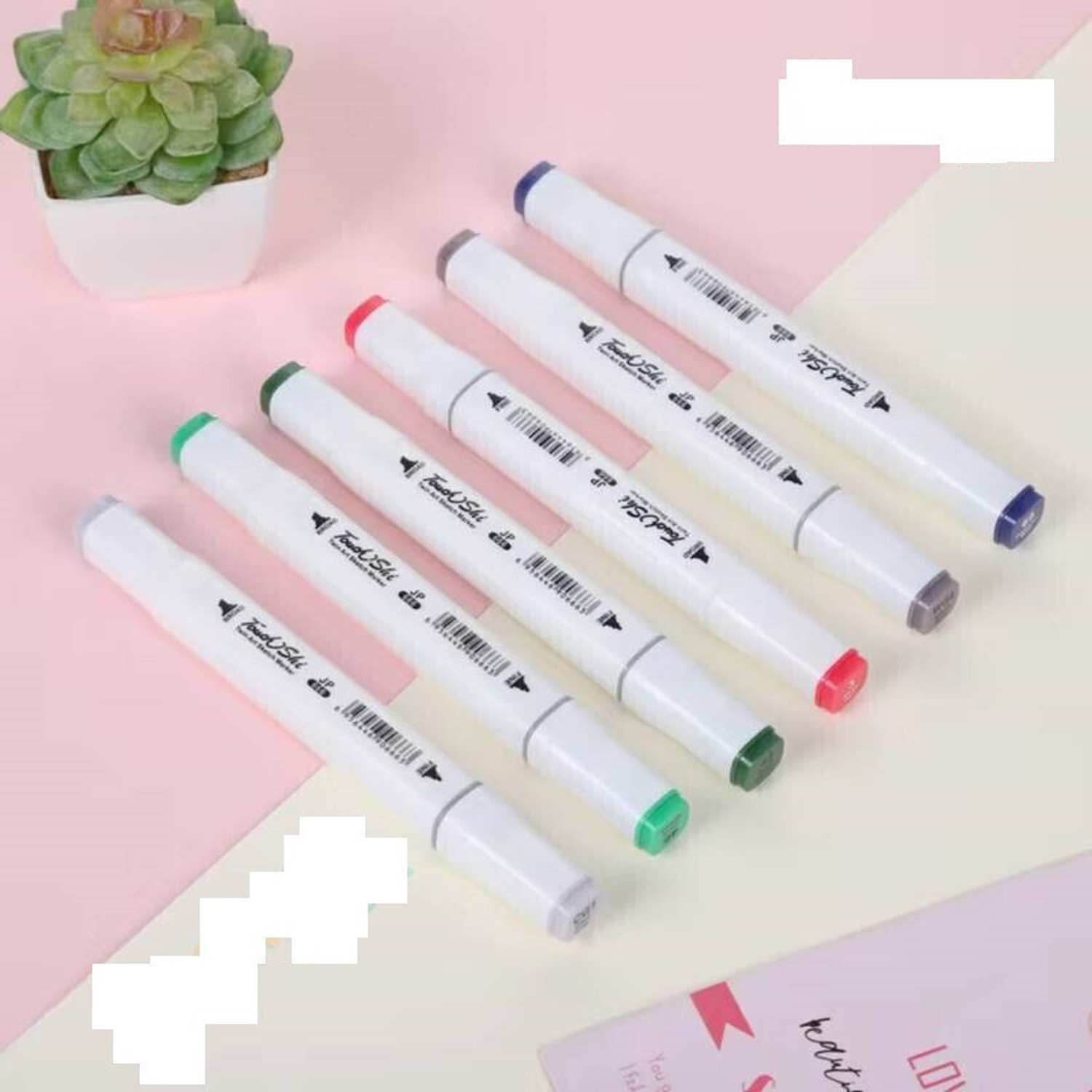Image of Lakshayxrma Dual Tip Permanent Art Markers with Carrying Case for Drawing Painting Sketching Markers Tip Nib Nib Sketch Pens