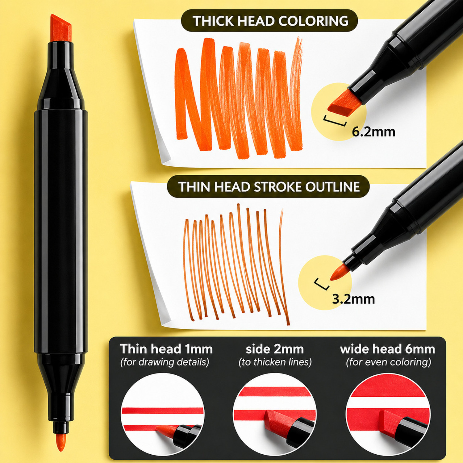 Image of ORIDOR Dual Tip Art Markers 48 PCS Bullet and Calligraphy Alcohol Ink Marker Nib Sketch Pens