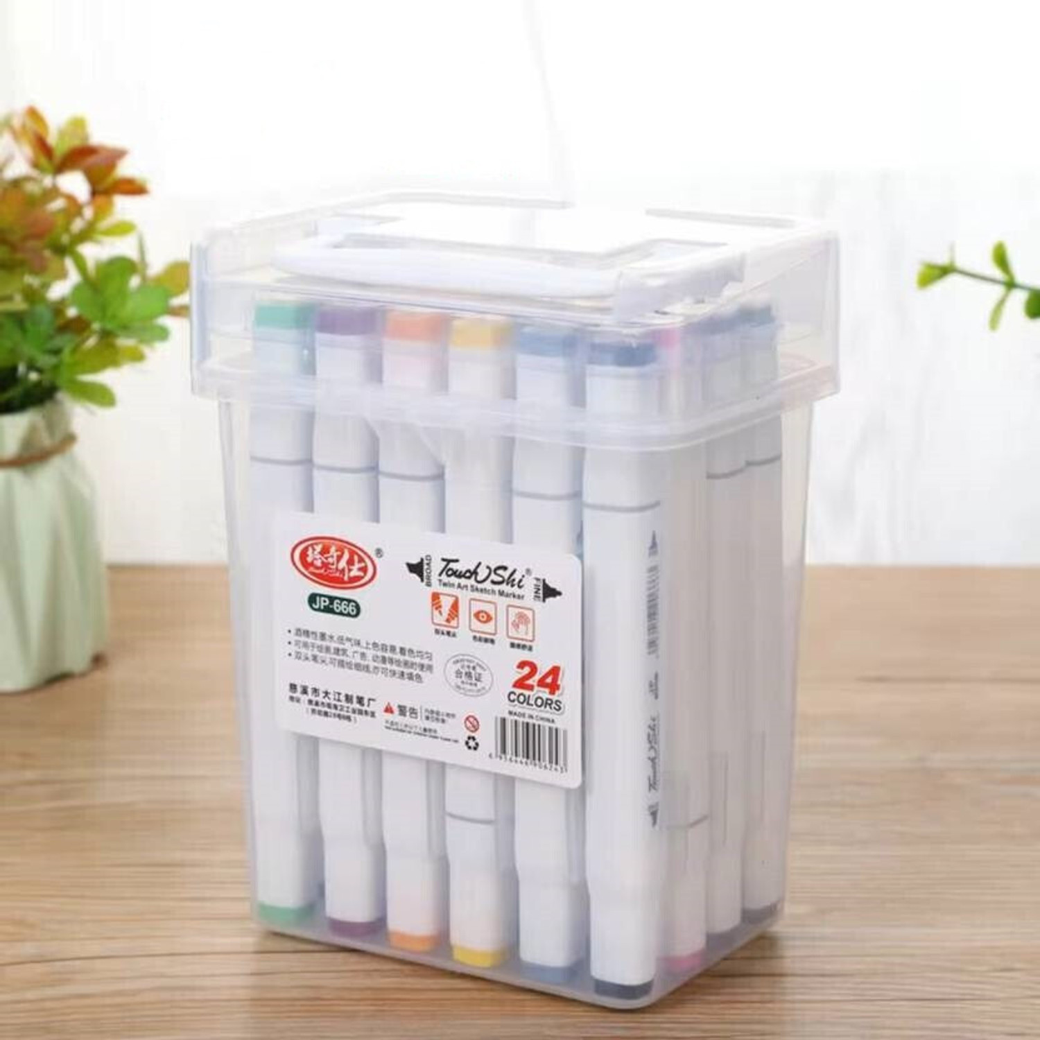 Image of Lakshayxrma Dual Tip Permanent Art Markers with Carrying Case for Drawing Painting Sketching Markers Tip Nib Nib Sketch Pens