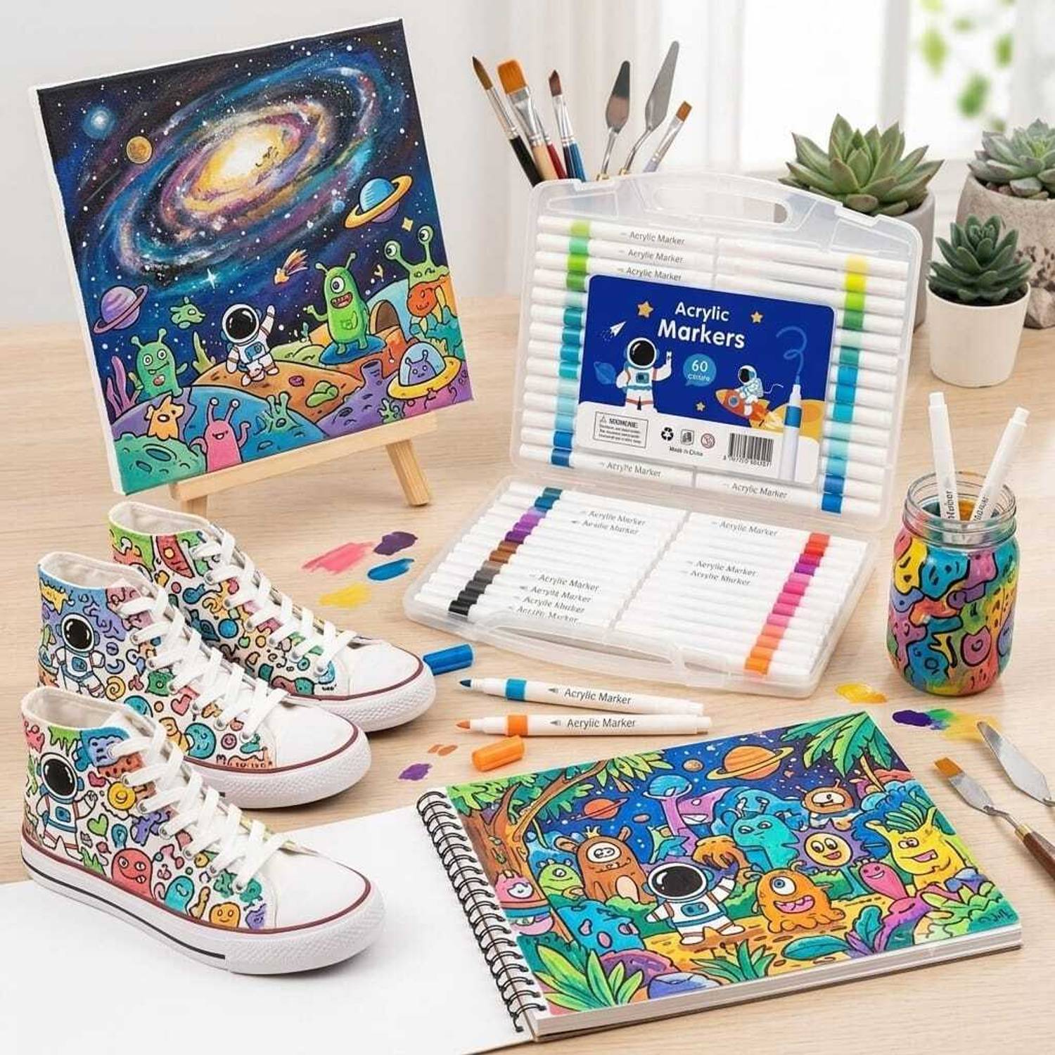 VS CLICKBAZAAR 60 Colors Acrylic Paint Marker Pens - Image 3