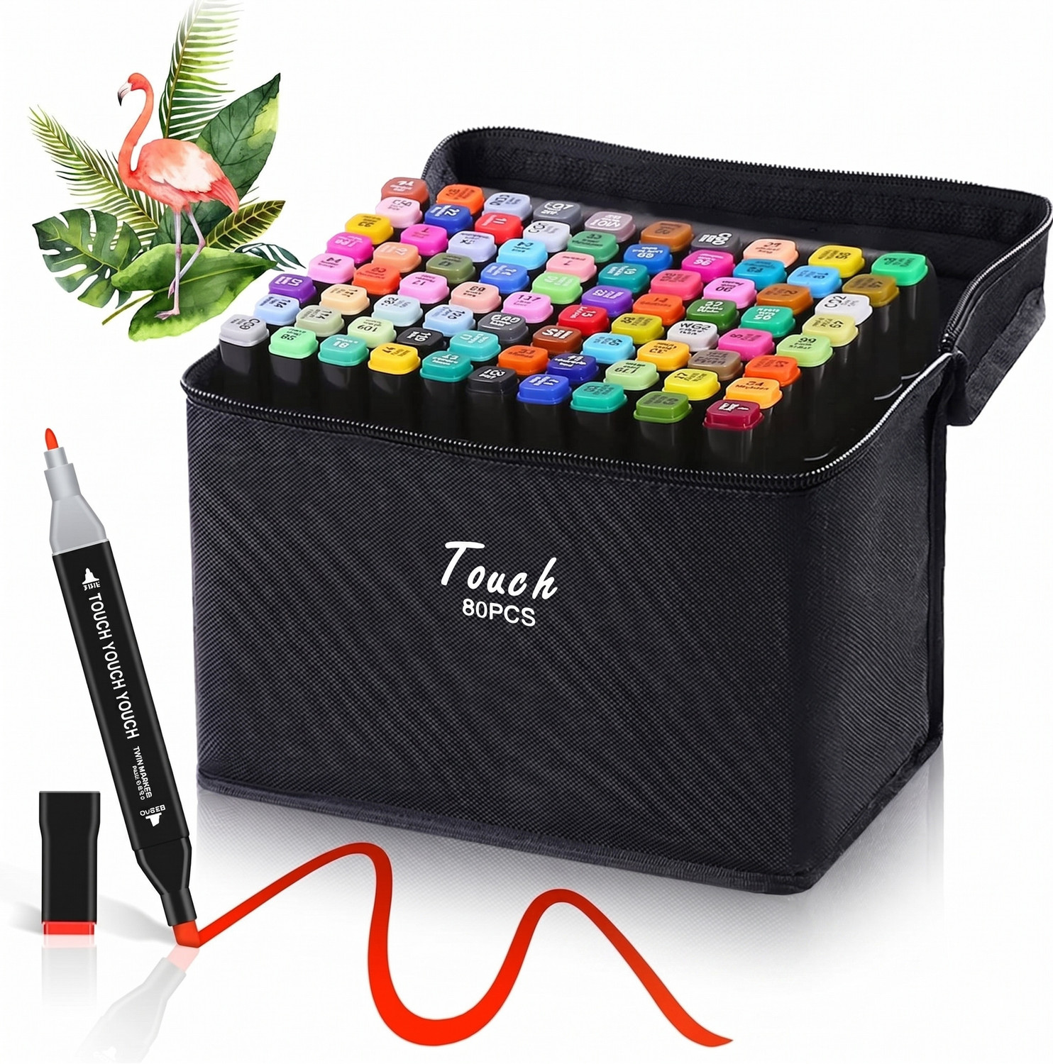 Image of 3D METRO SUPER STORE Marker Pen 80 PCS Drawing set Nib Sketch Pens with Washable Ink