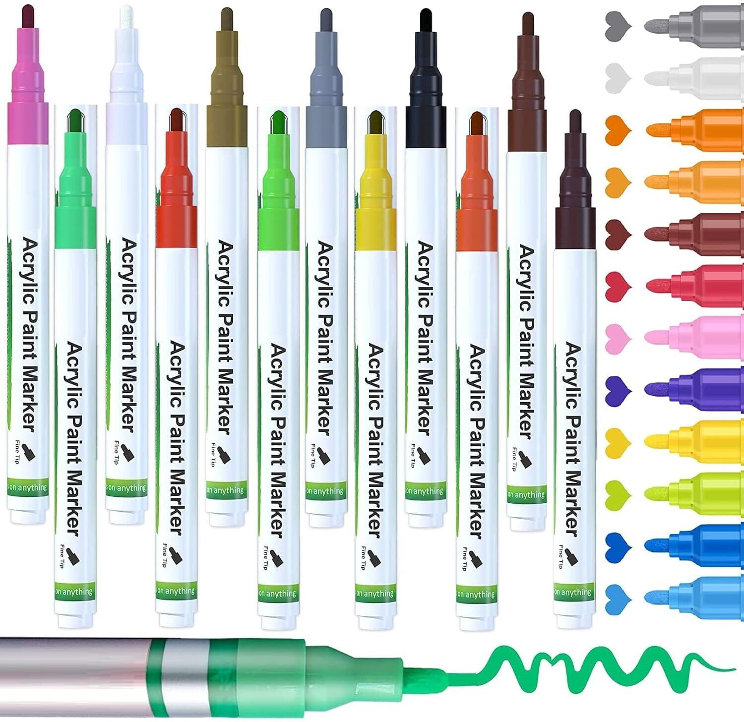 Image of KRUJYAM Acrylic Quick Dry & Smudge-Proof Ink Nib Sketch Pens