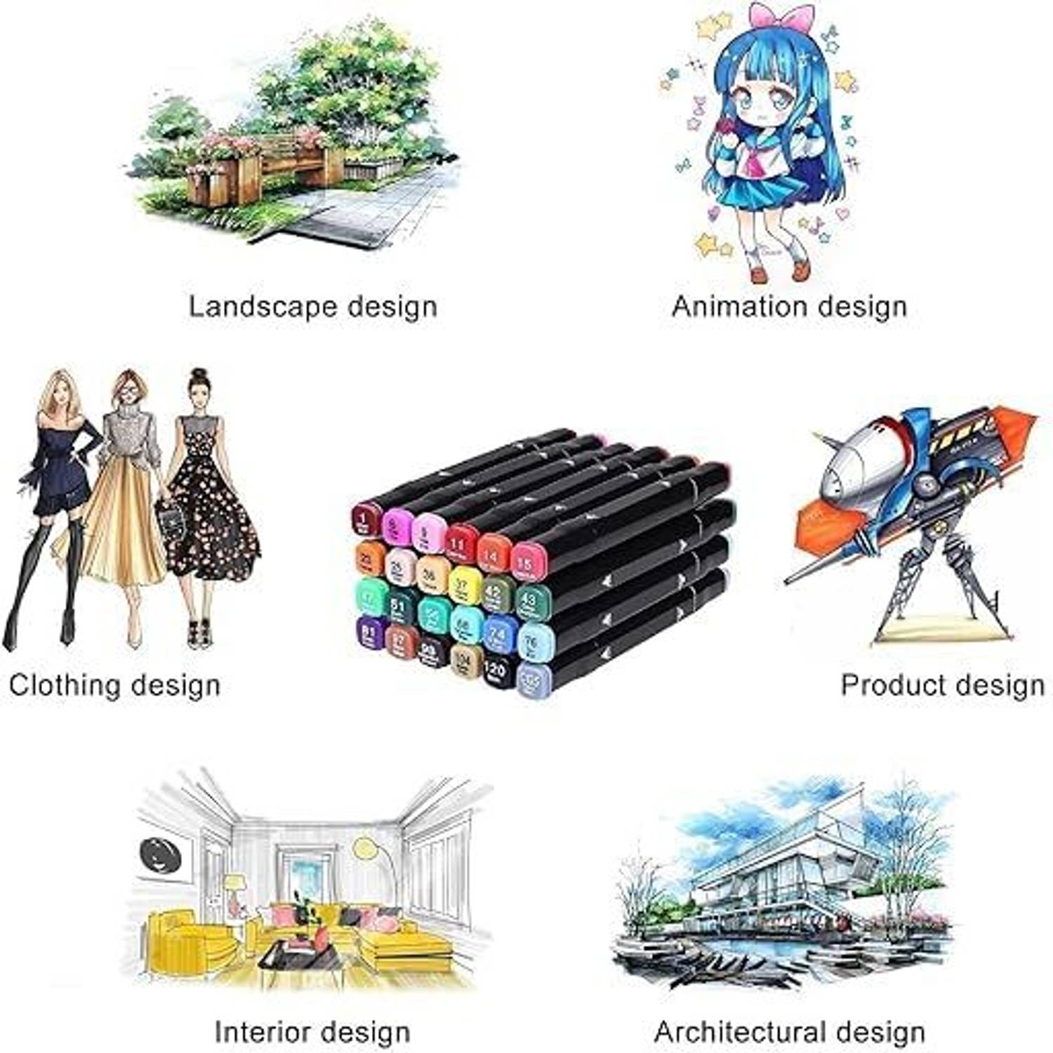 3D METRO SUPER STORE 48 PCS Marker Pen Set - Image 2