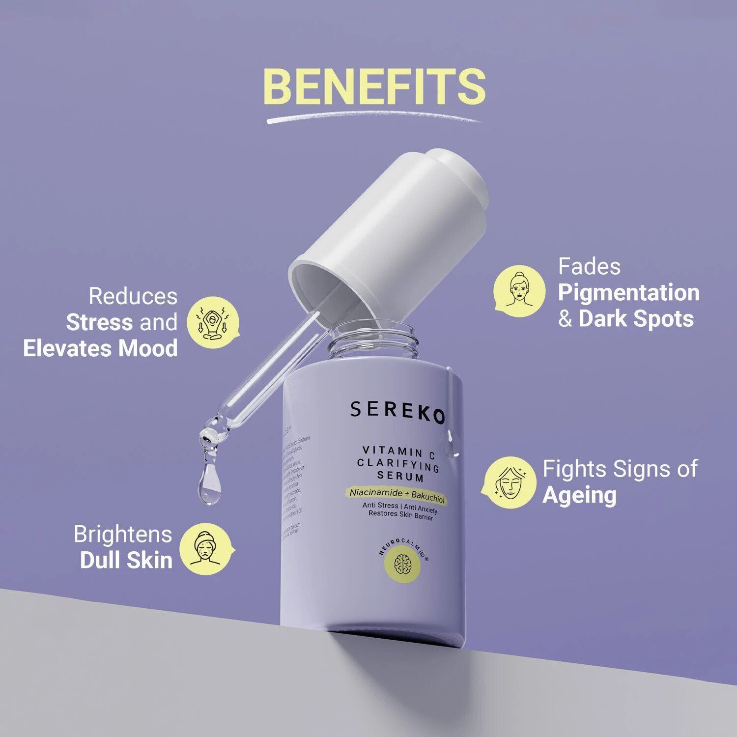 Image of SEREKO 50x Vitamin C Face Serum for Glowing & Brightening Skin For Dark Spot, Pigmentation