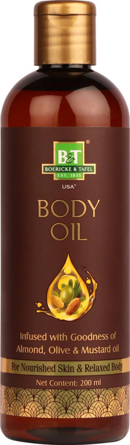 Boericke & Tafel Body Oil - Goodness of Almond, Olive & Mustard oil for radiant skin