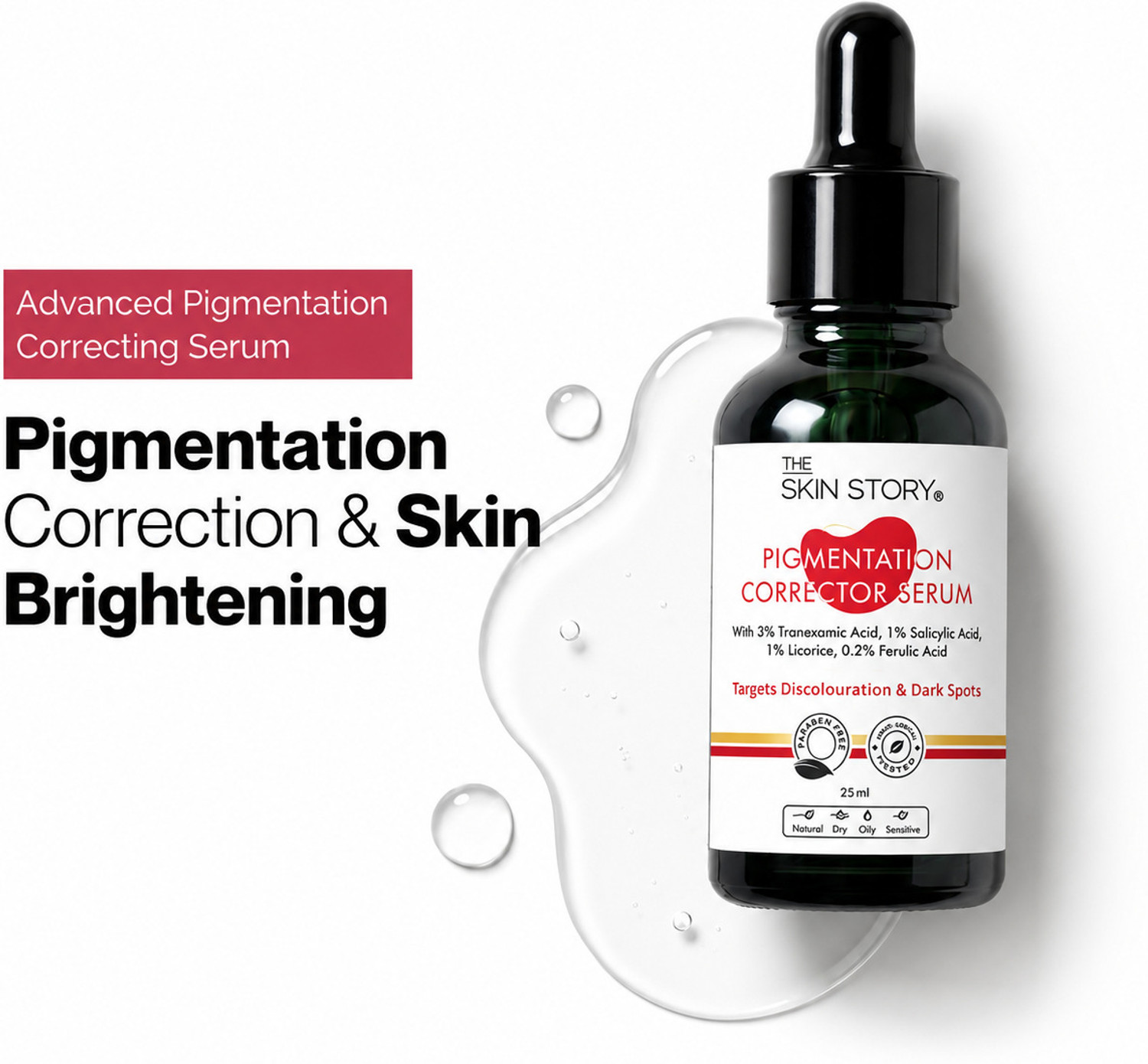 Image of The Skin Story Pigmentation Corrector Serum, For Dark Patches Spots, Acne, Lightens Skin
