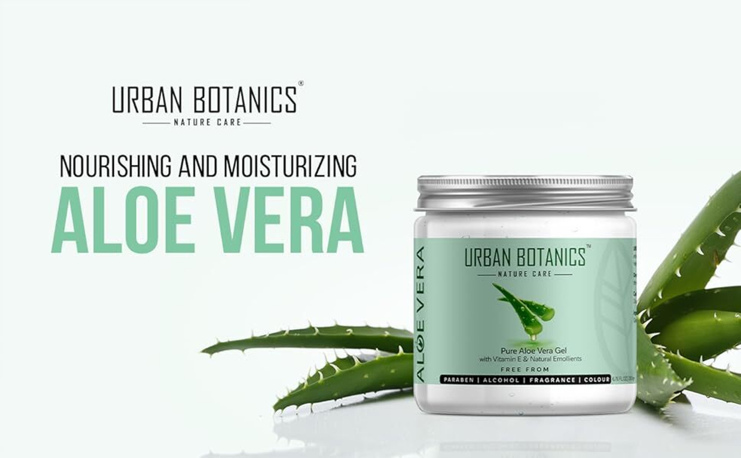 Image of UrbanBotanics Urban Botanics UrbanBotanics Pure Aloe Vera Skin /Hair Gel With Vitamin E & Natural Emollients (Paraben Free), 200g (Pack of 3) (600 g)
