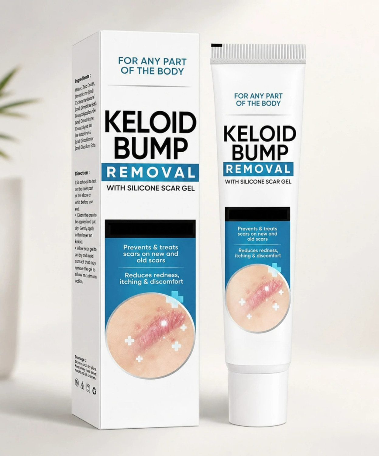 Image of GHAPLU White Keloid & Scar Removal Silicone Gel Advanced Formula for Old & New Scars - Helps Reduce Keloid Bumps, Redness & Itching - Fast Absorbing Skin Repair Gel for Smooth & Healthy Skin