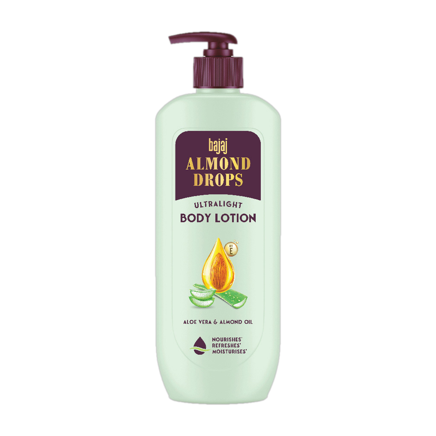 Image of BAJAJ Almond Drops Ultralight Body Lotion, Hydration-Aloe Vera, Almond Oil & Vitamin E