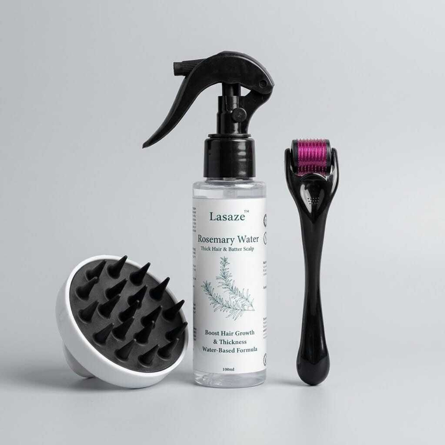 Image of Lasaze Scalp Therapy Set Rosemary Spray Massager and Micro needling Roller