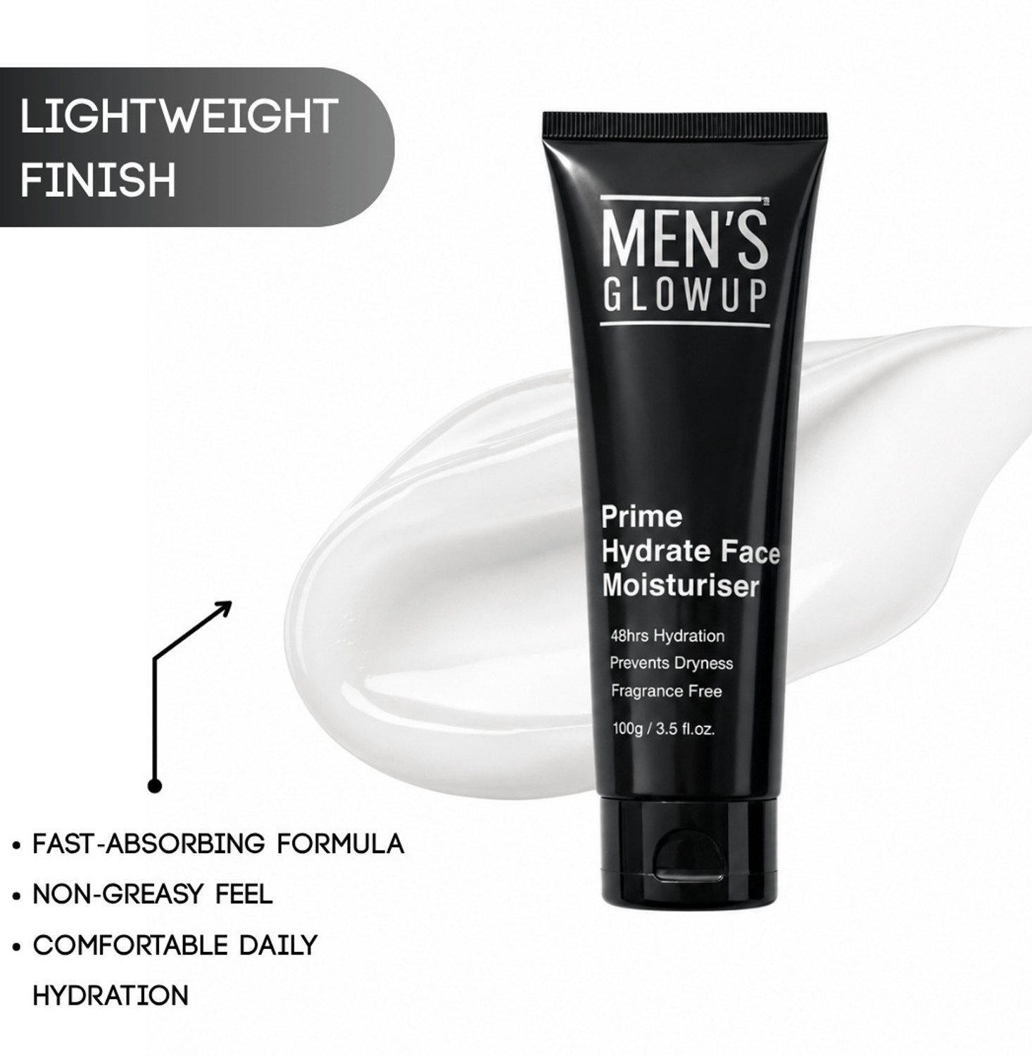 Image of Men's Glow Up Prime Hydrate Face Moisturizer | Fragrance-Free | 48Hrs Hydration (100 g)