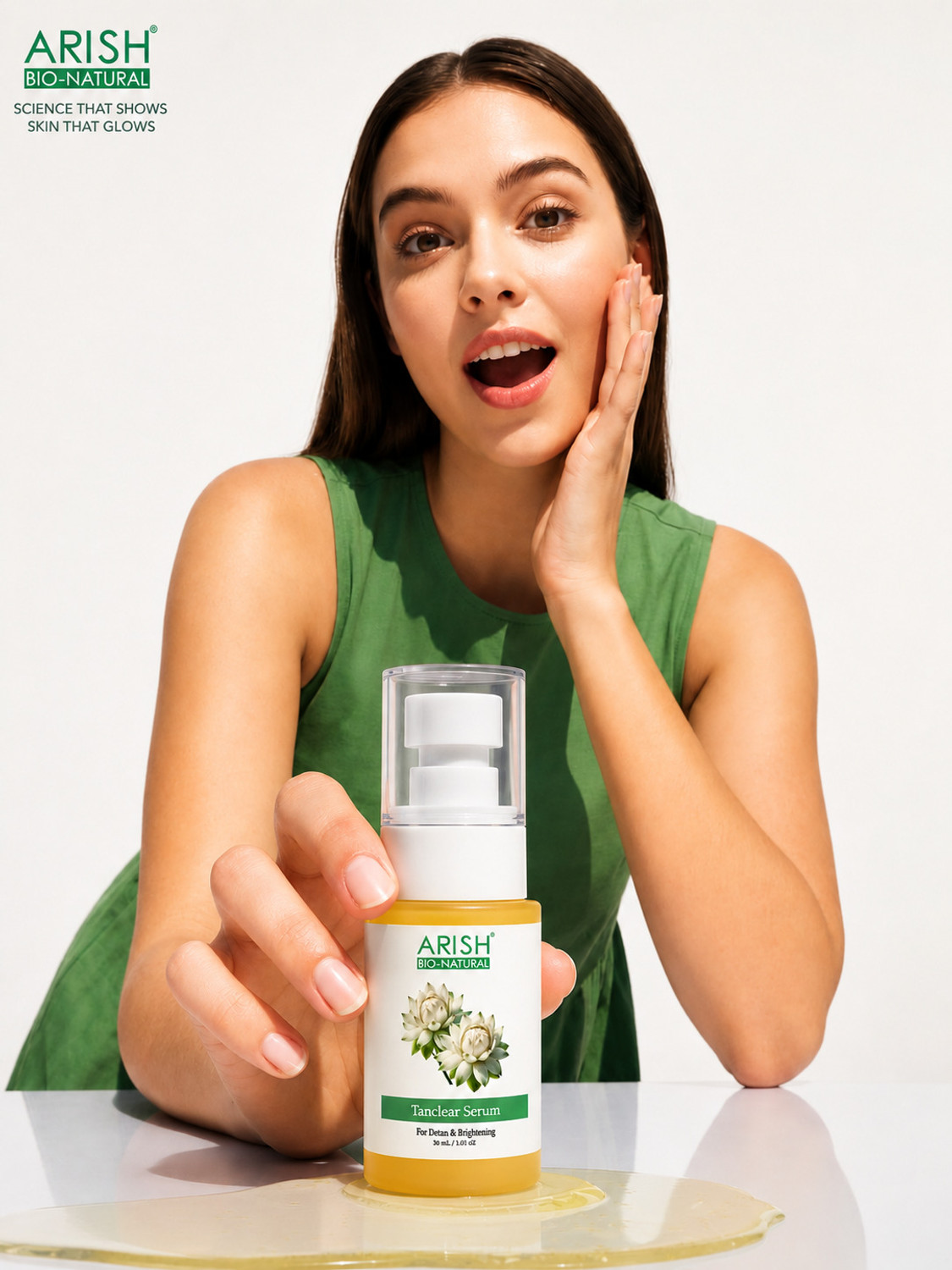 Image of ARISH BIO-NATURAL Tanclear Serum - Professional Tan Removal & Skin Brightening Formula | Evens Skin Tone |