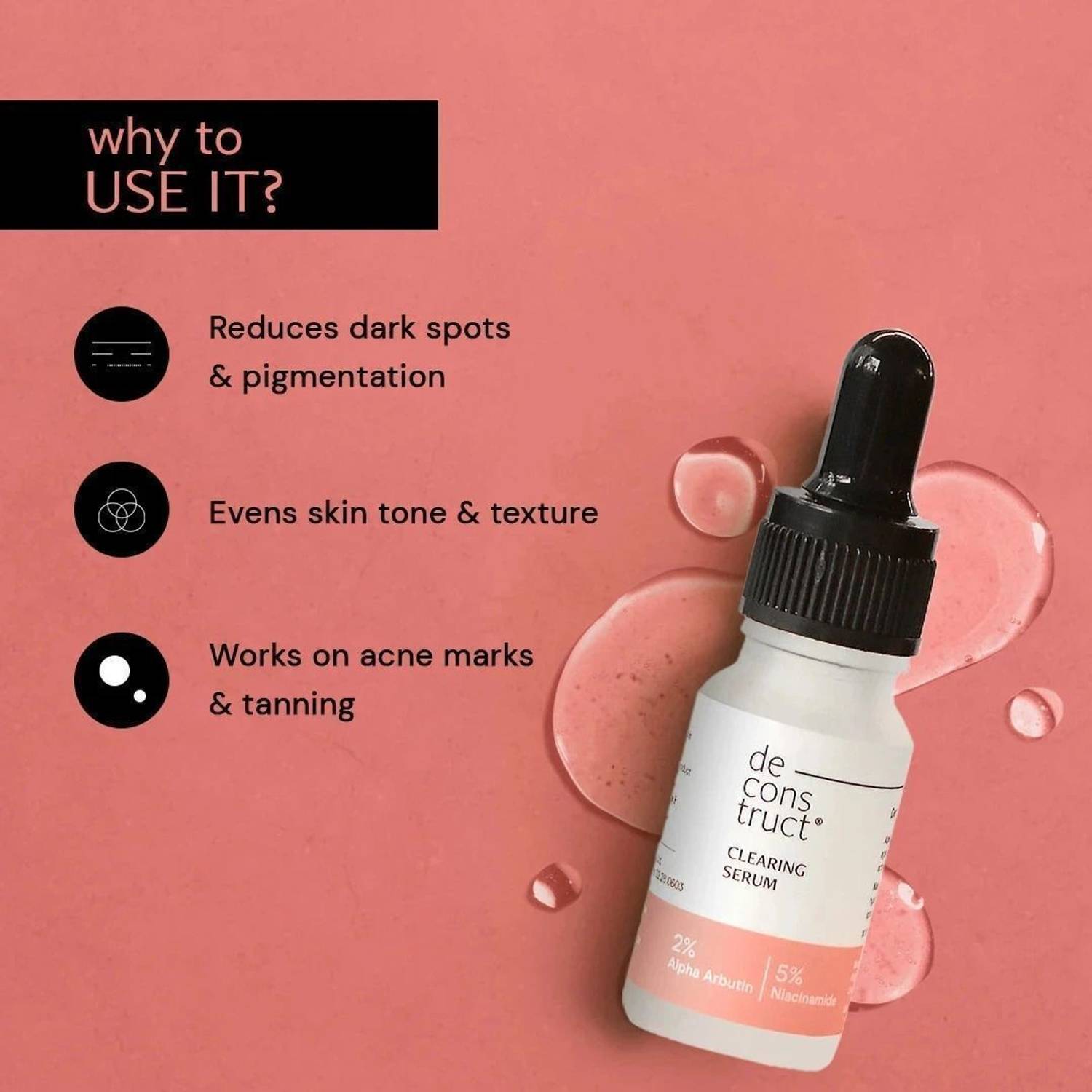 Deconstruct 5% Niacinamide + 2% Alpha Arbutin Serum 30ml - Image 3