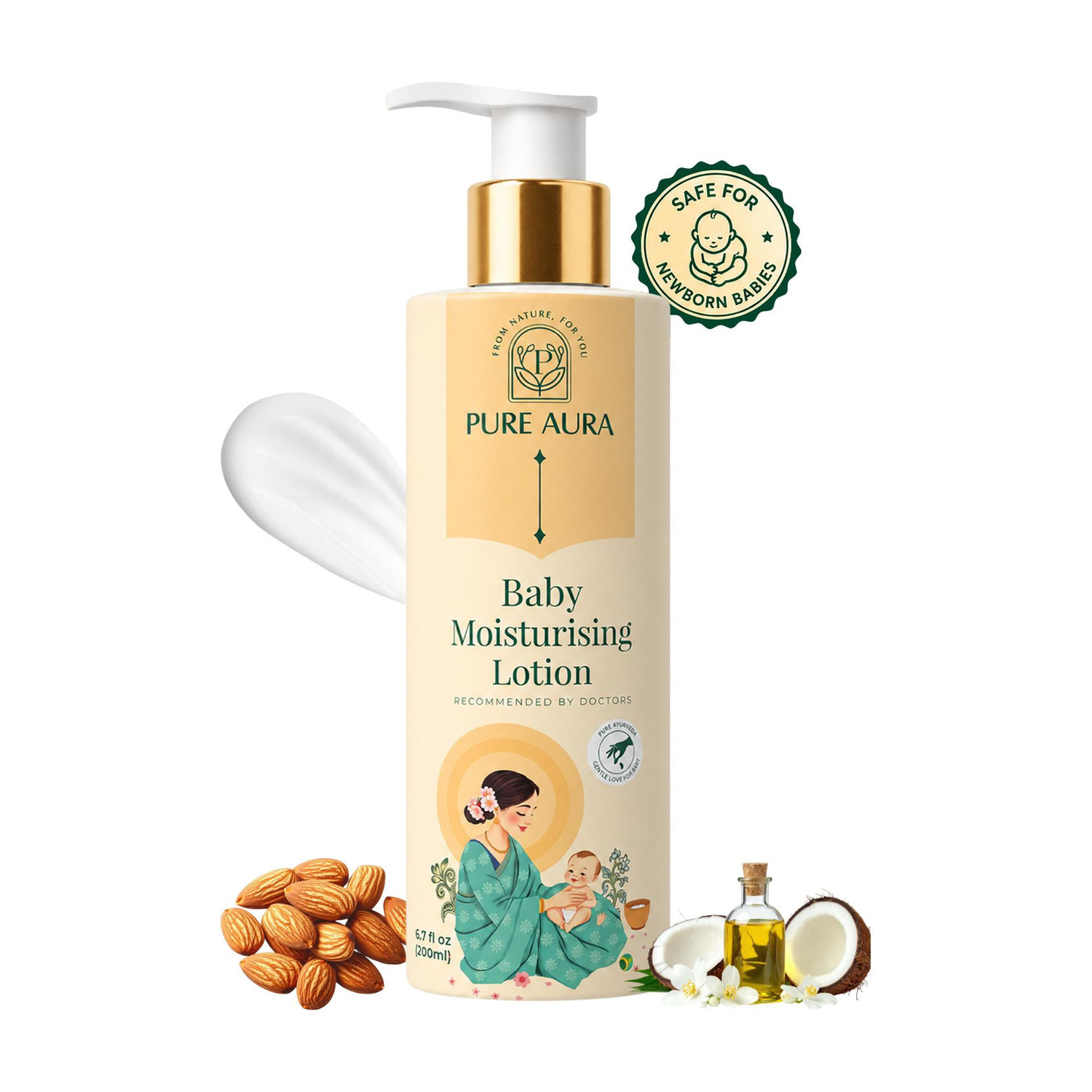 Image of Pure Aura Baby Rich Moisturizing Lotion 200 ML| Soft Skin Care | Safe for Newborns & Kids