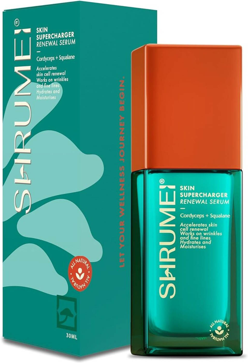 Image of Shrumei Skin Supercharger Renewal Serum with Cordyceps & Squalane | Anti-Aging Face Serum for Skin Renewal, Hydration, Wrinkles & Fine Lines | Brightening & Moisturizing Serum