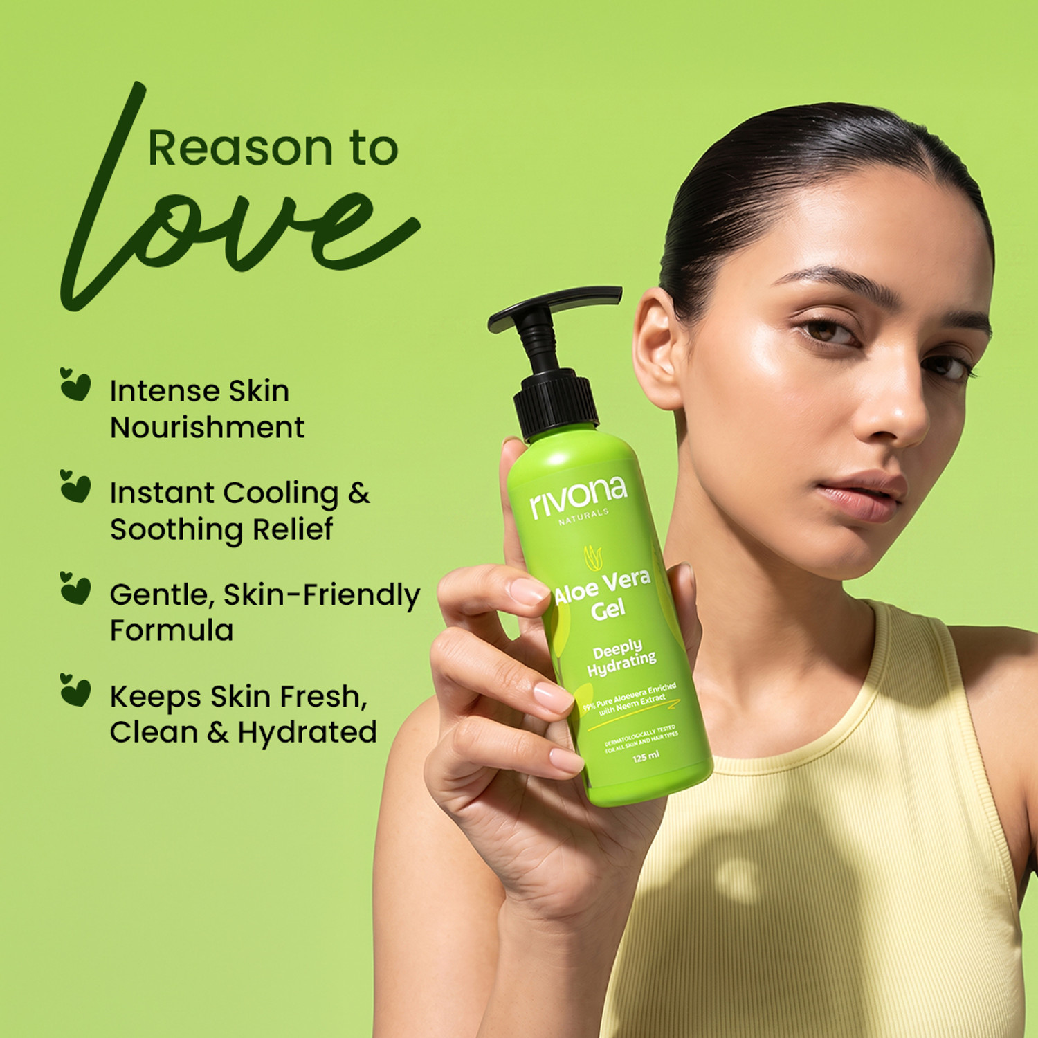 Image of RIVONA NATURALS 99% Pure & Organic Soothing Aloe Vera Gel For Face Multipurpose Beauty Gel