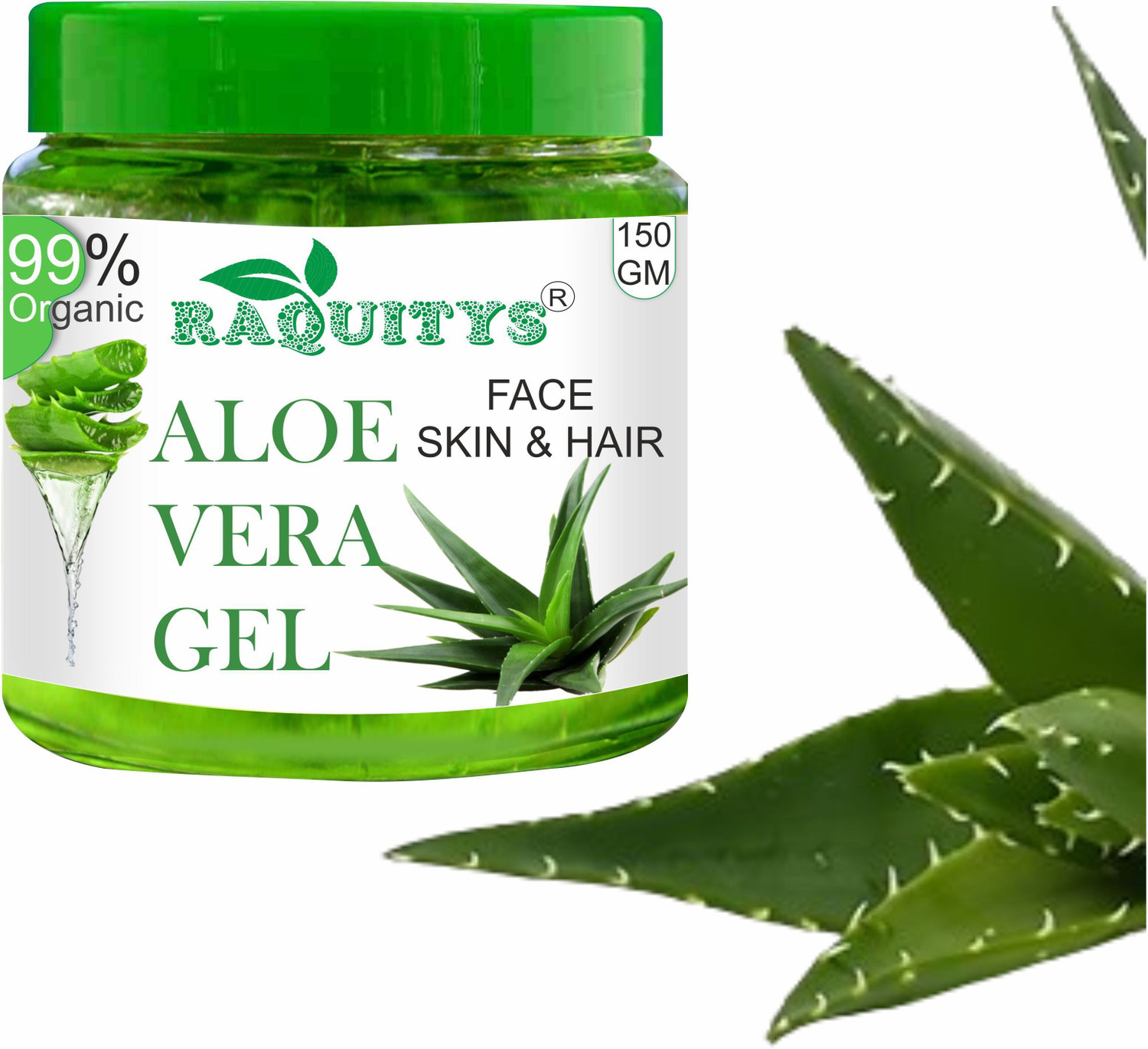 Image of RAQUITYS Pure Aloevera Gel for Moisturize Skin & Younger Looking (150GM)