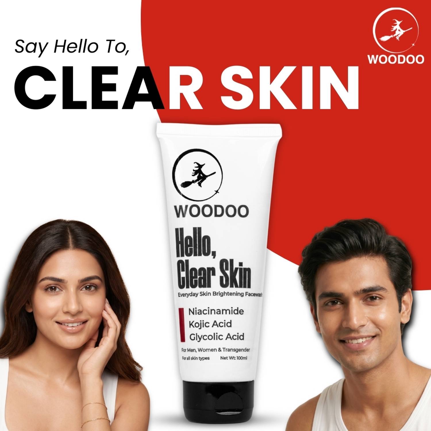 woodoo Hello Clear Skin Face Wash 100ml - Image 2