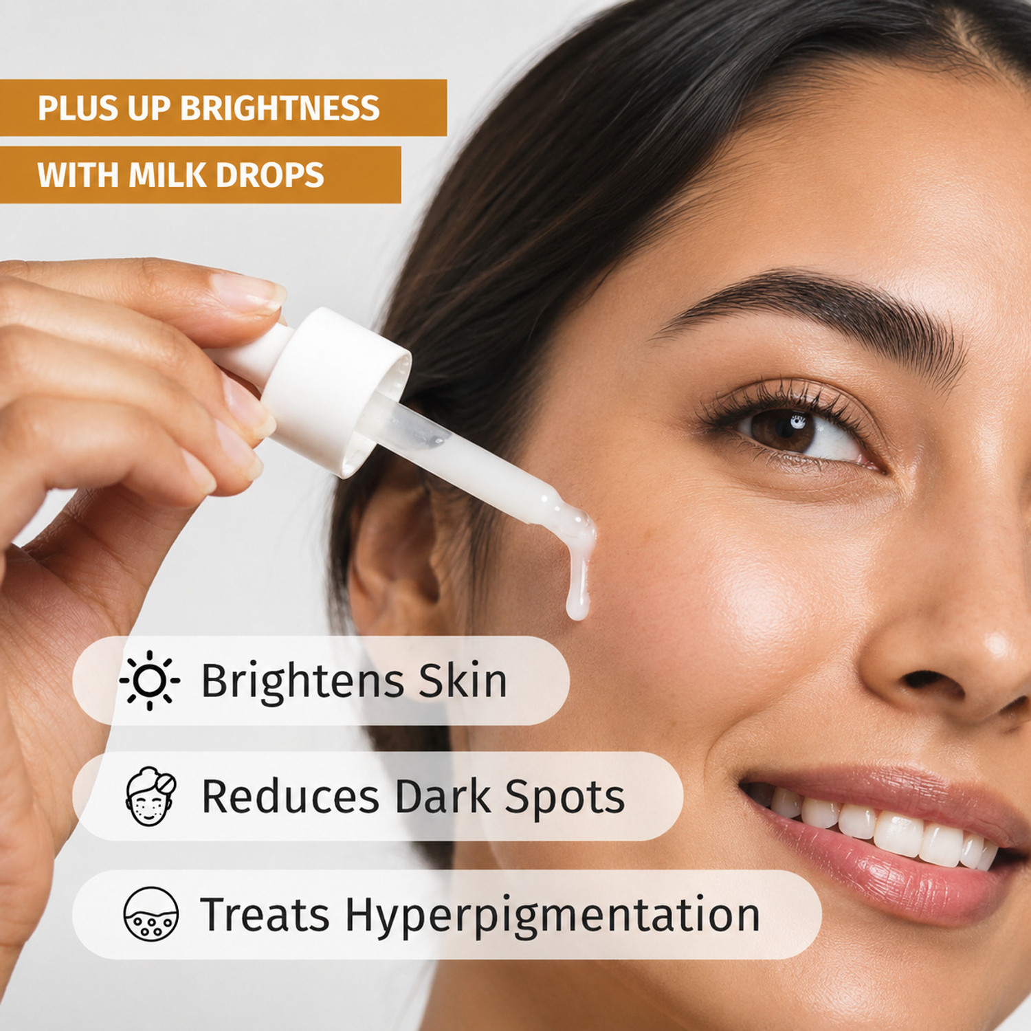 Image of vilvah Milk Drops Brightening Serum - Rice Milk, Marine Algae & Alpha Arbutin Formula