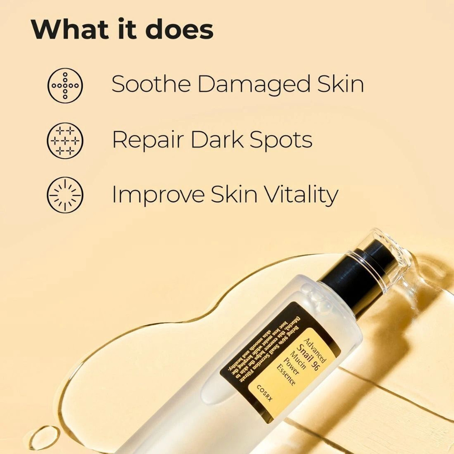Image of Cosrx Advanced Snail 96 Mucin Power Essence | Hydrating Face Serum for Glowing Skin | Korean Skincare for Men & Women