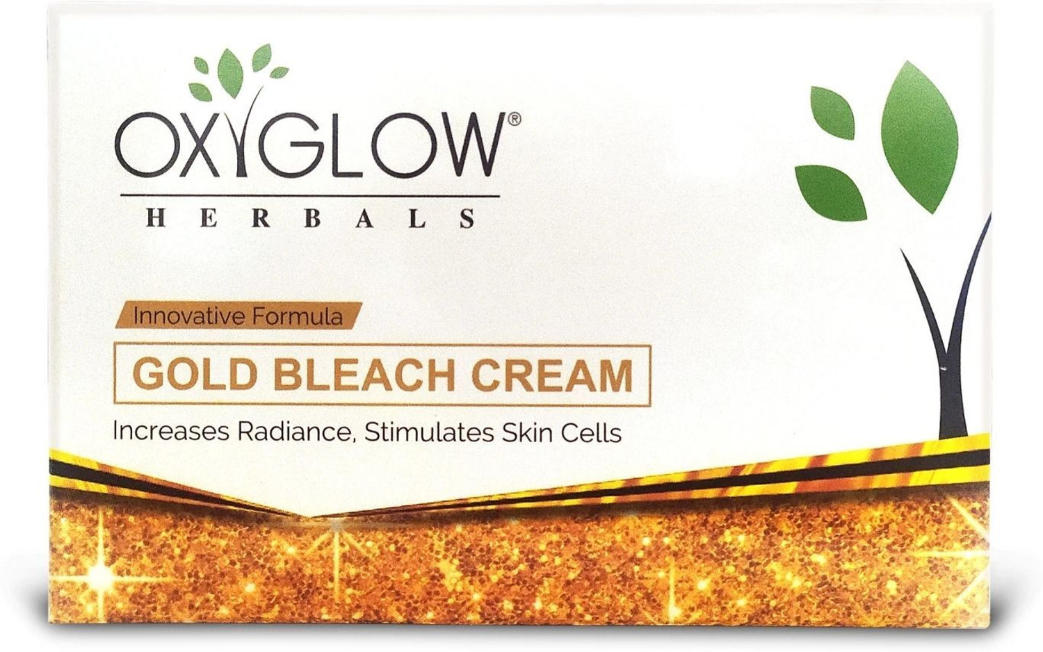 Image of oxy glow herbals Gold Bleach Cream 300gm Increase Radiance Stimulates Skin Cells