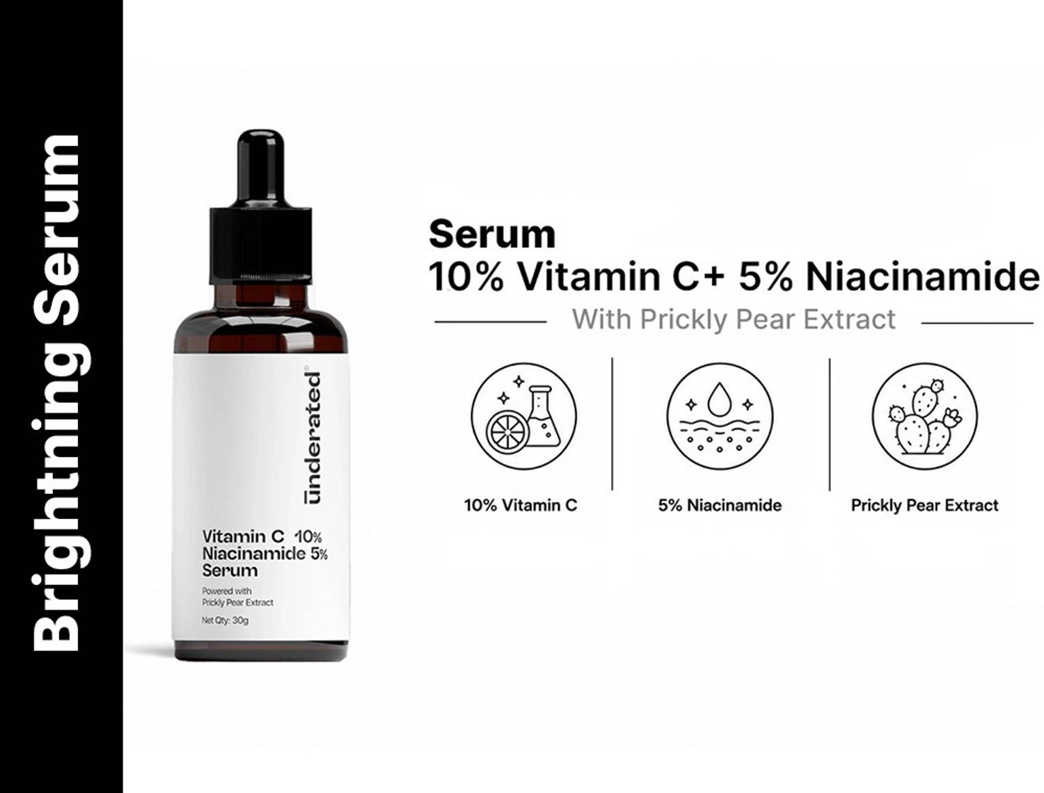 UNDERATED 10% Vitamin C, 5% Niacinamide Serum with Prickly Pear