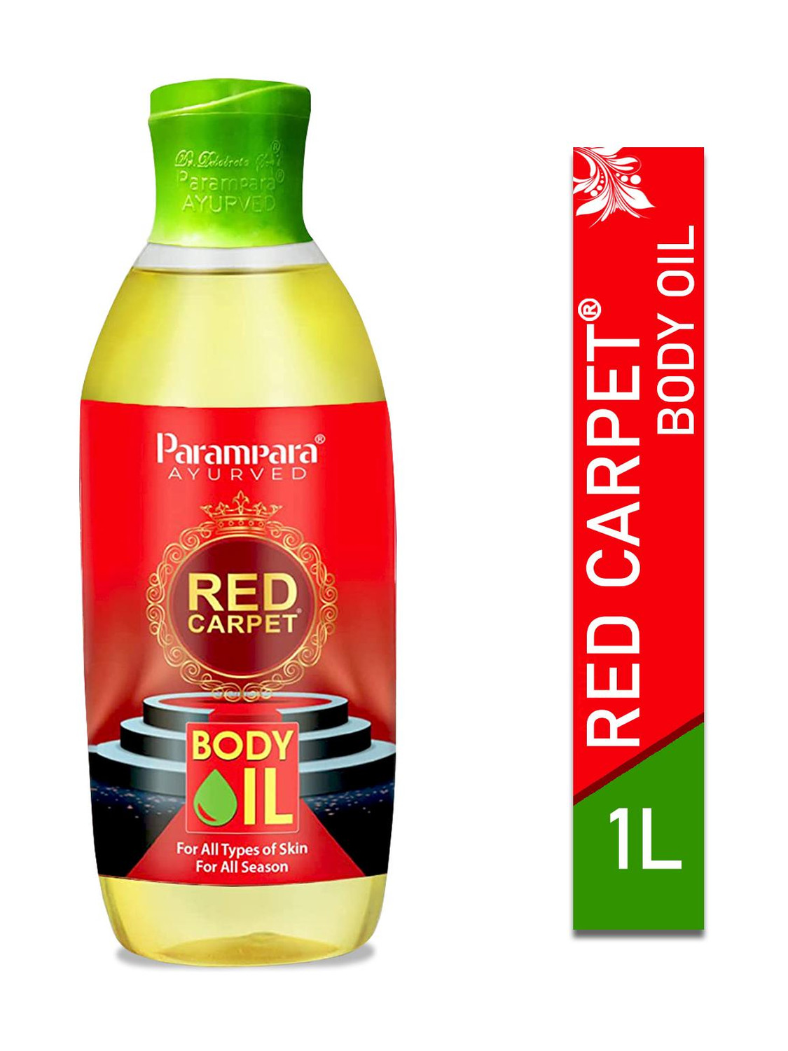 Image of Parampara Ayurved Red Carpet Body Oil for Men & Women 1 Litre (1000 ml)