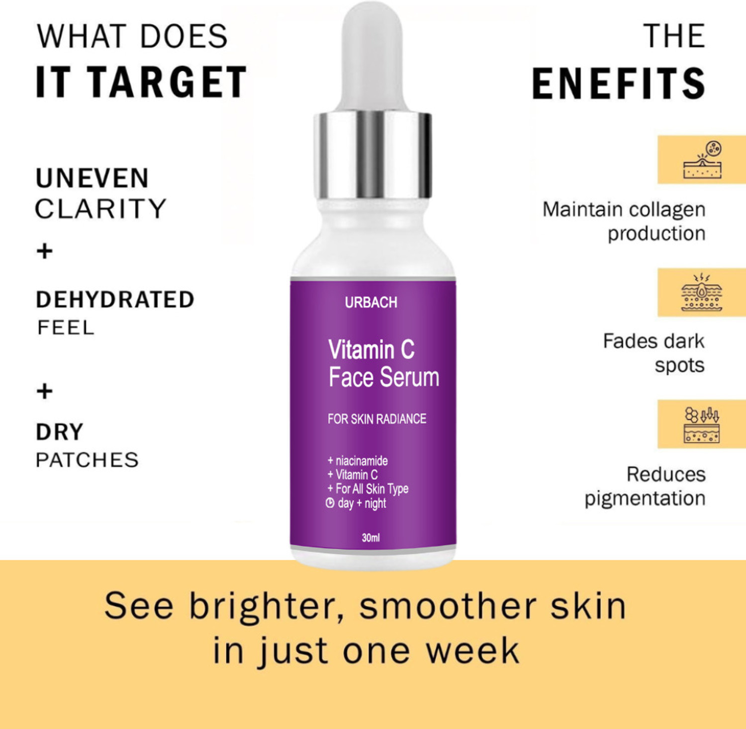 Image of urbach Professional Vitamin C Face Serum for men and women