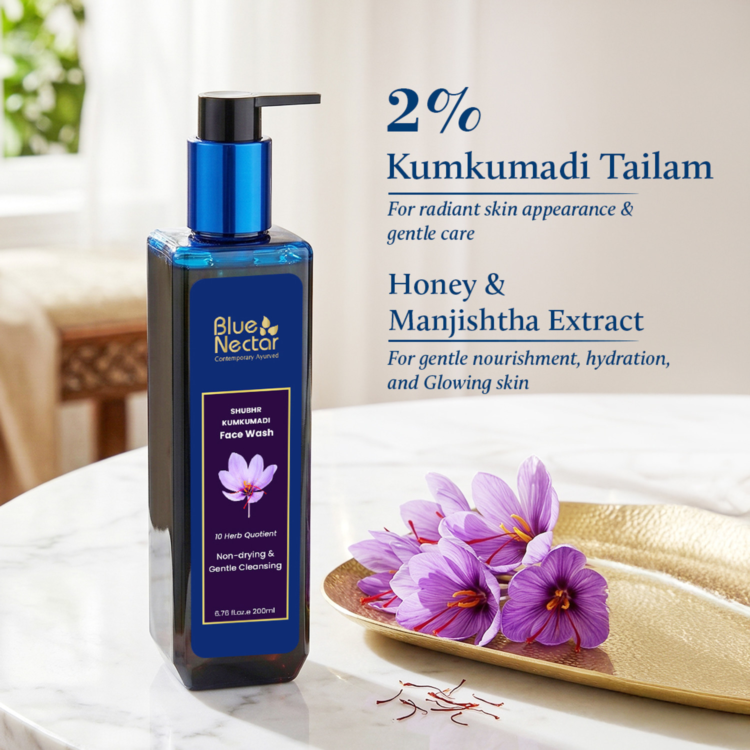Image of Blue Nectar Kumkumadi Face Wash with Saffron|Women & Men|For Pimples & Acne|