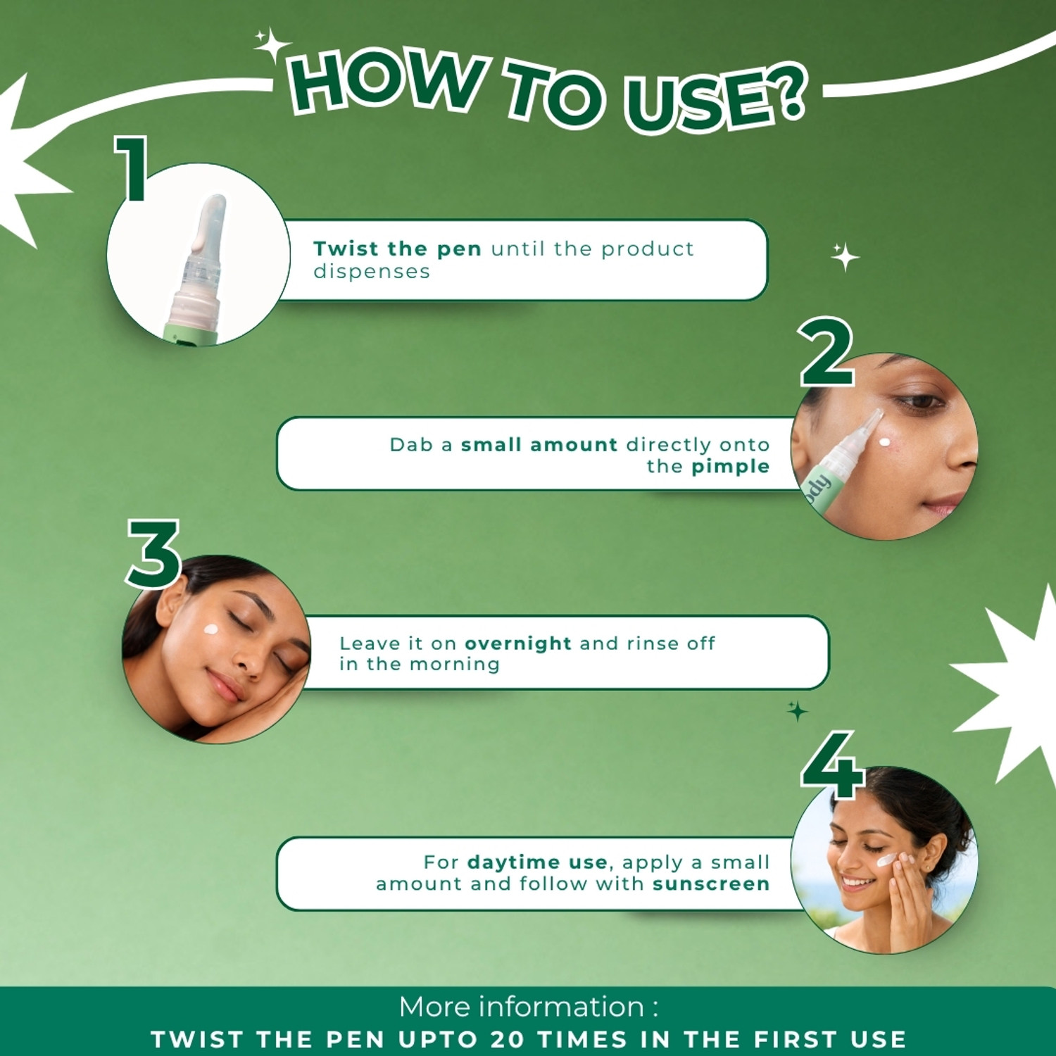 Image of MOODY Acnexpert Overnight Spot correcting pen with Salicylic acid and Green tea