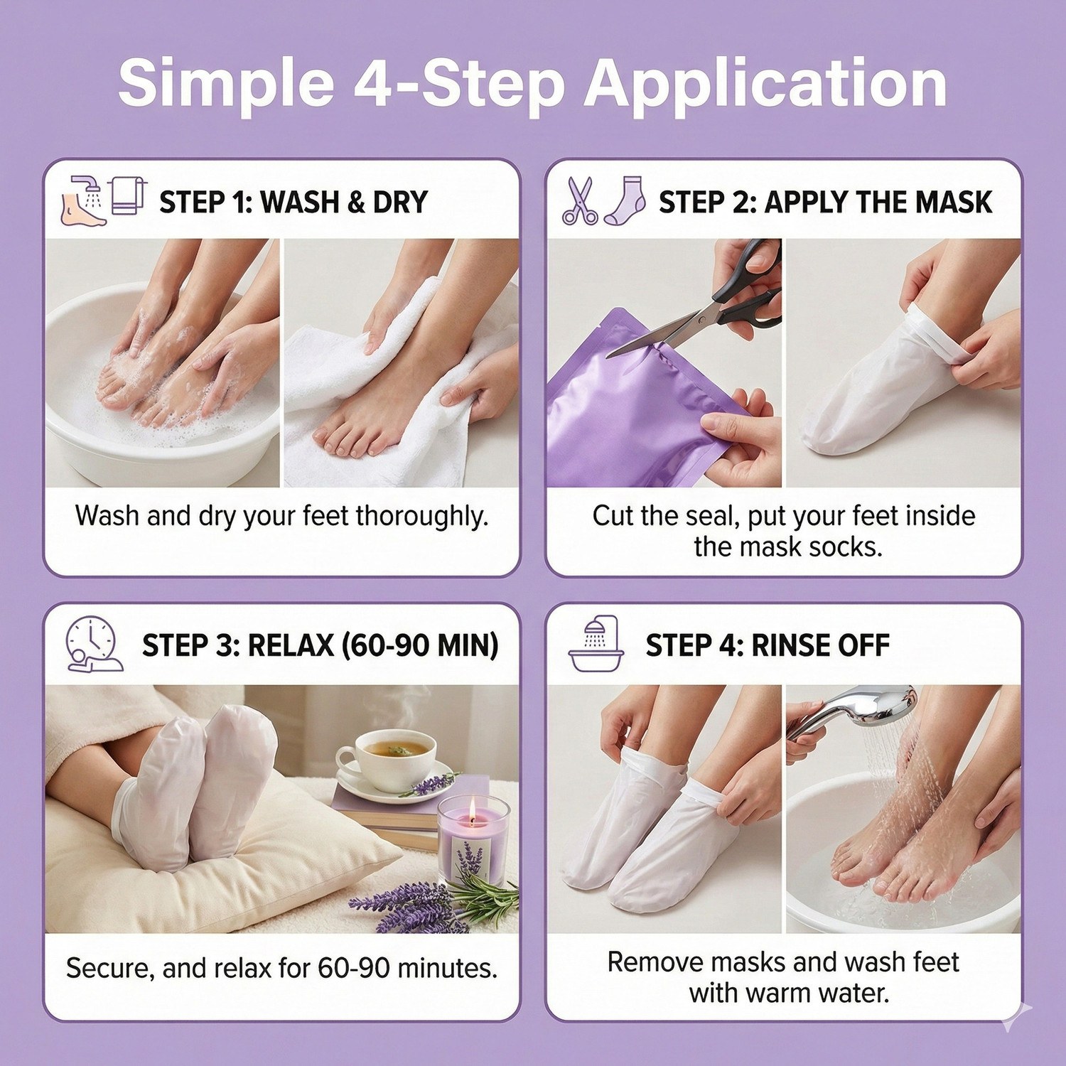 Image of G LOOK Foot Peel Mask Socks for Deep Cleaning & Dead Skin Removal
