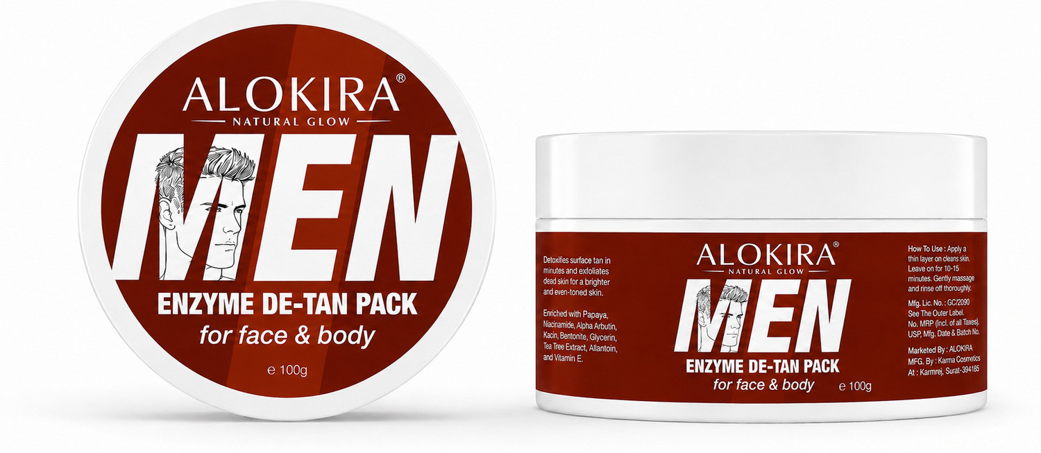 Image of ALOKIRA Men Enzyme De-Tan Pack For Face & Body