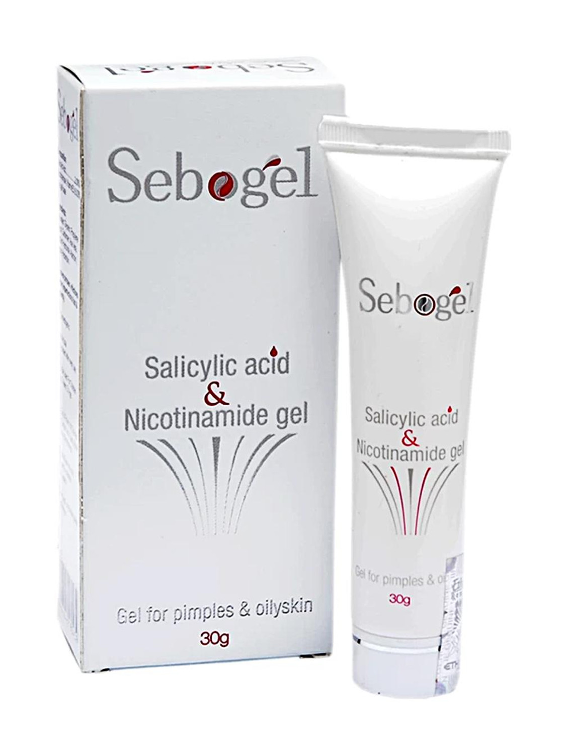 Image of Sebogel Salicylic Acid & Niacinamide Gel for Pimples & Oily Acne-Prone Skin|Paraben Free (PACK OF 1)