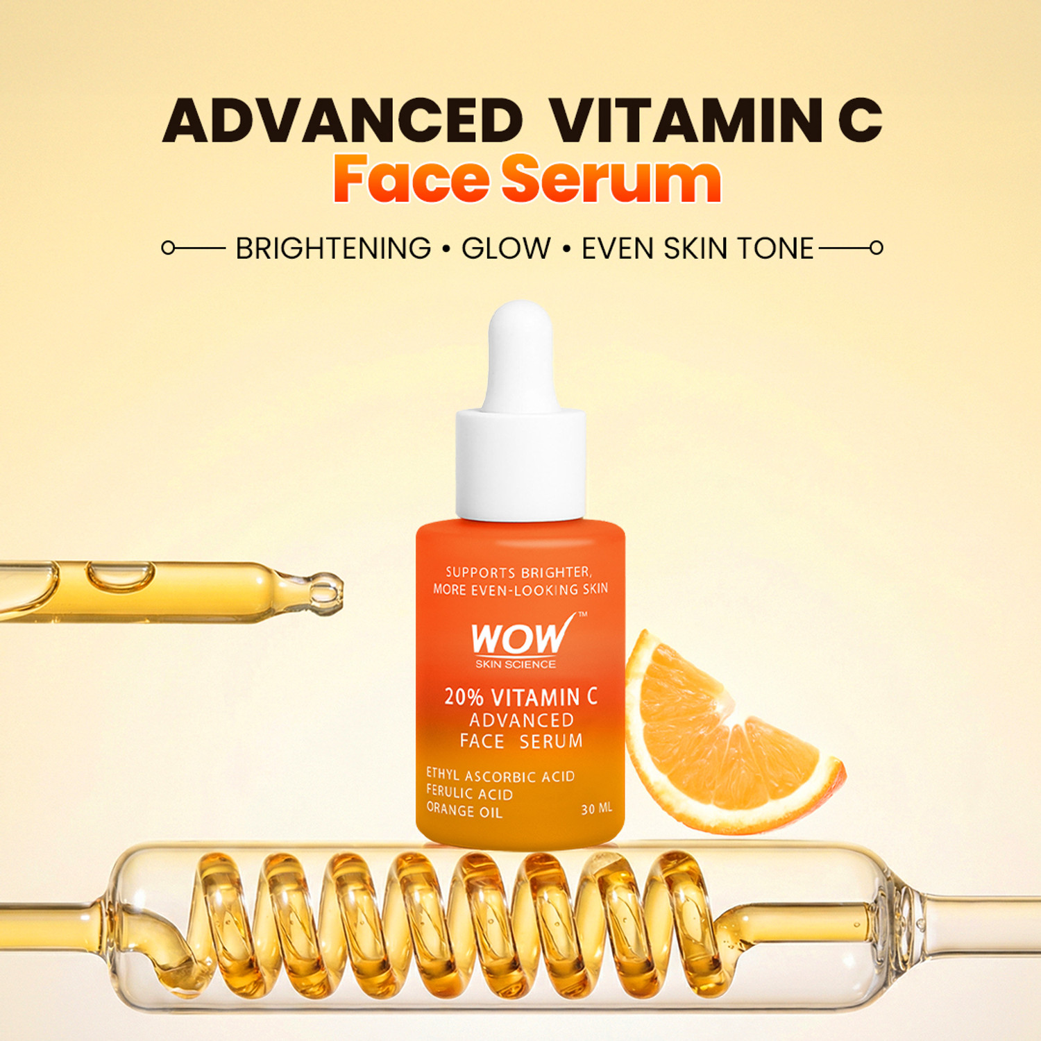 Image of WOW SKIN SCIENCE 20% Vitamin C Advanced Face Serum with Ferulic Acid & Orange Oil