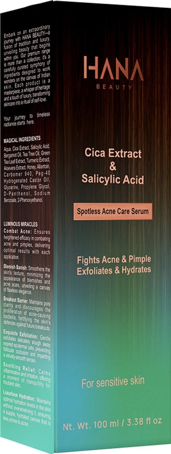 Image of Hana Beauty Spotless Acne Care Serum (50ml) | Cica Extract & Salicylic Acid | Exfoliates & Hydrates