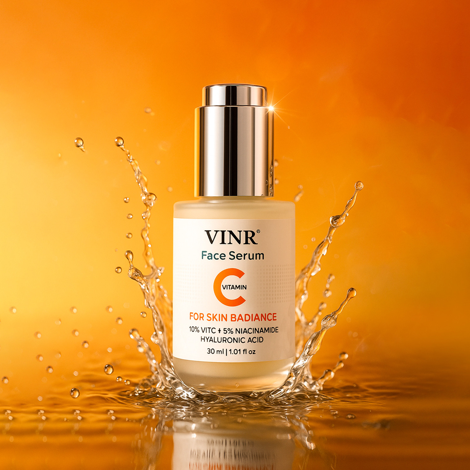 Image of VINR 10% Vitamin C Face Serum with 5% Niacinamide & Hyaluronic Acid for Brightens & Glowing Skin| Reduces Pigmentation|Lightweight & Non-Sticky|Suitable For All Skin Types |