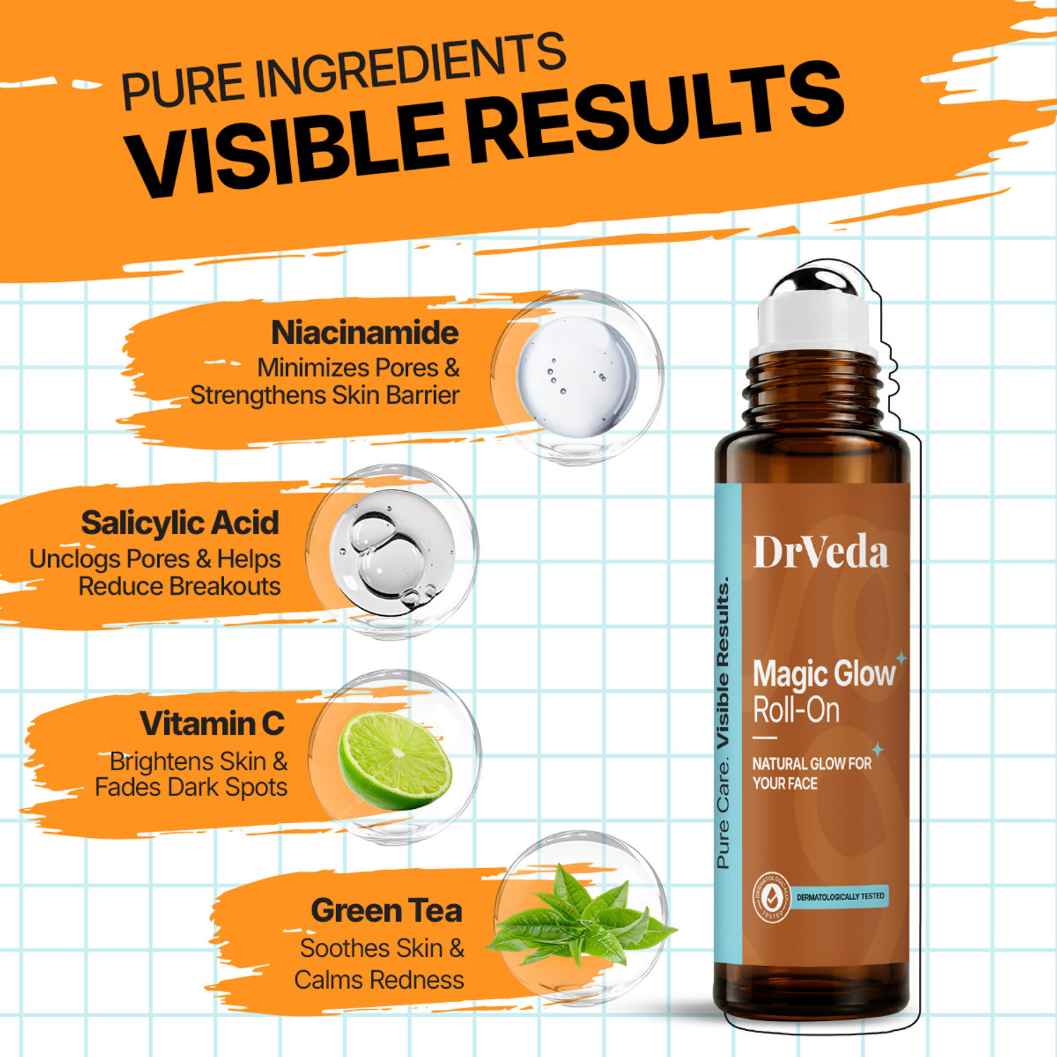 Image of DrVeda Magic Glow - Brightening Serum with Botanical Extracts & Vitamin Boost