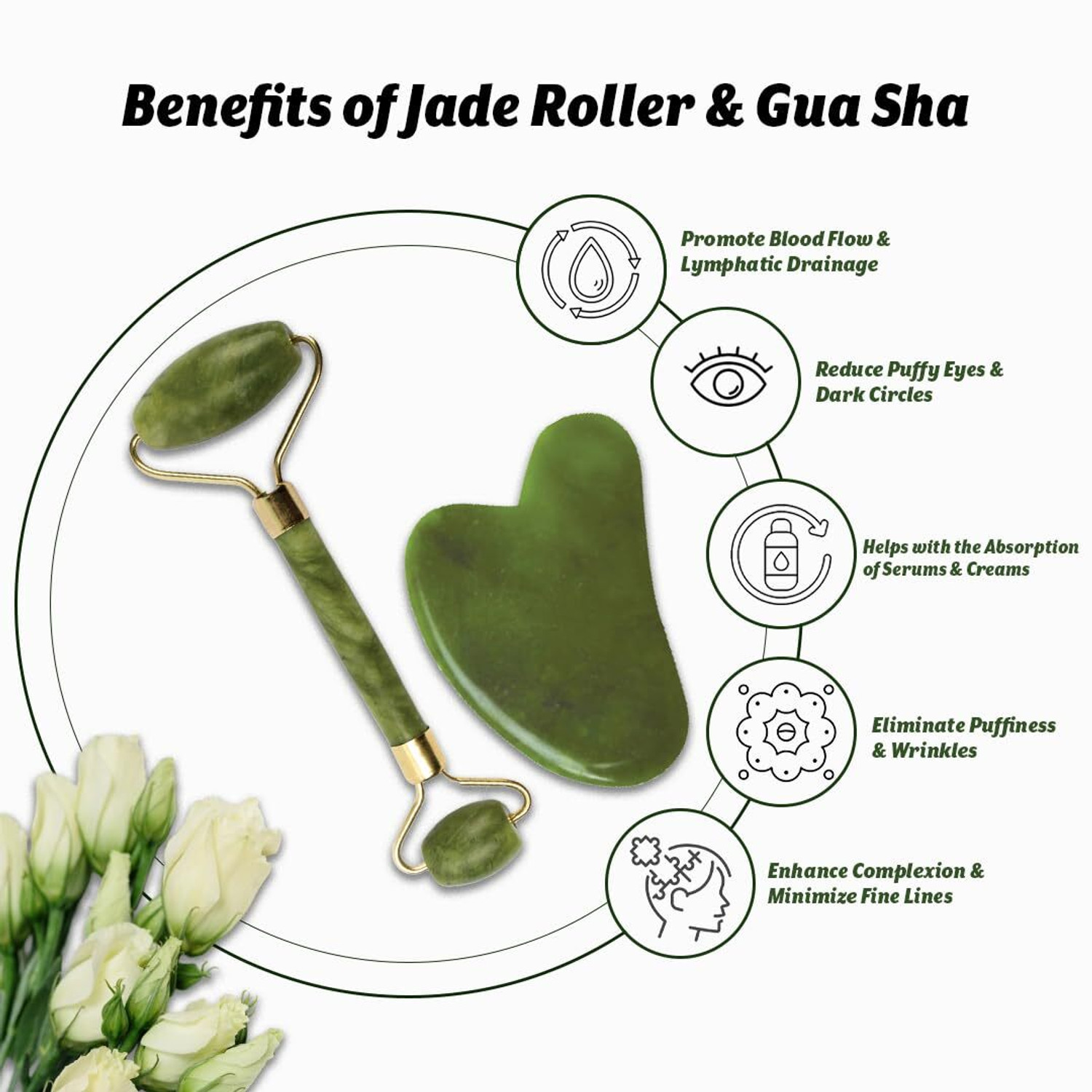 Image of krurotza Face Ice Therapy Roller with Jade Roller & Gua Sha Stone (2 Items in the set)